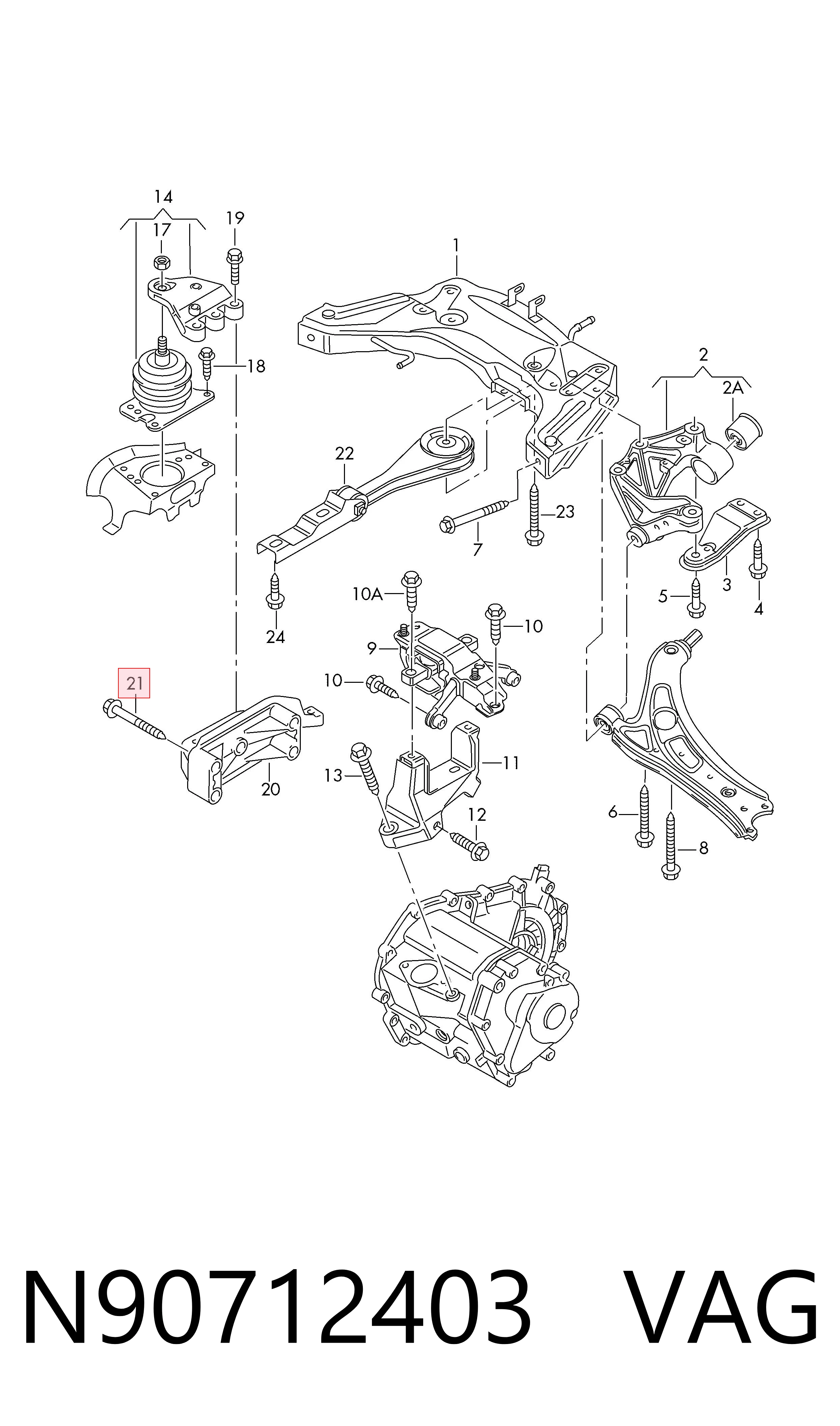 N90712403 VAG Parafuso