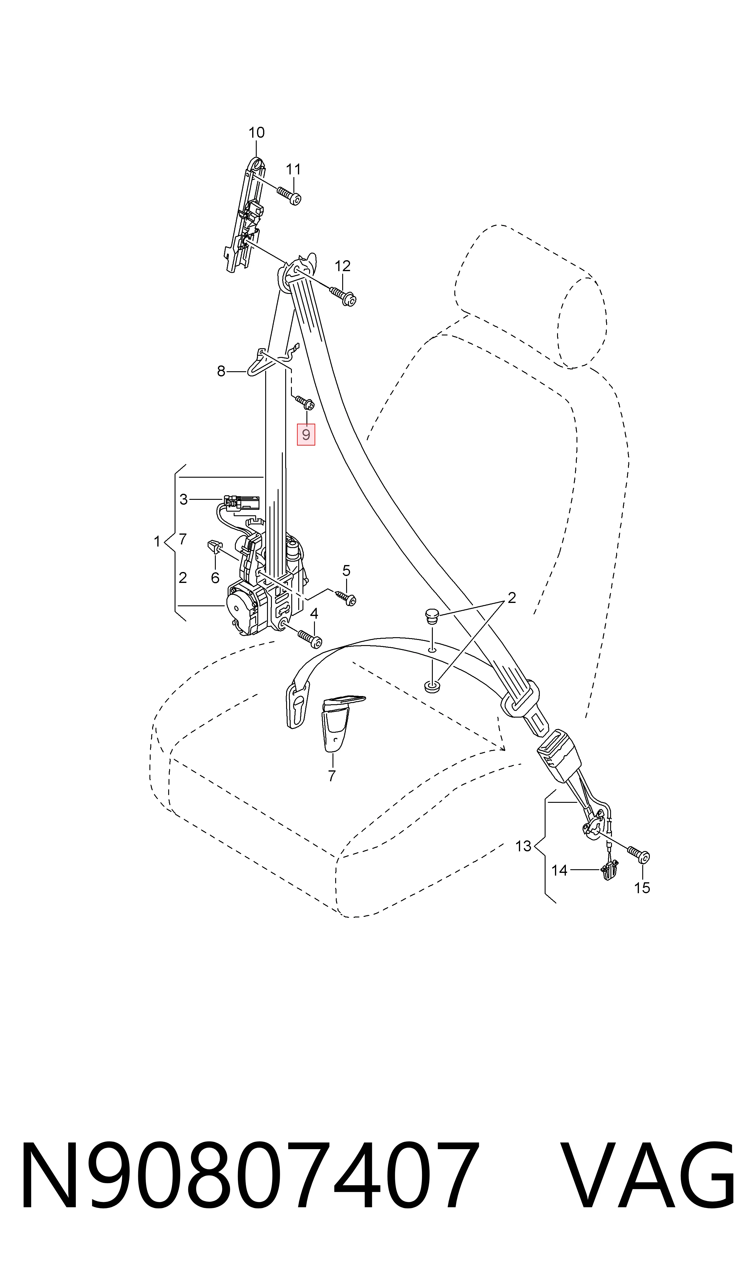  VAG N90807407 preço, a partir de 1,49 USD