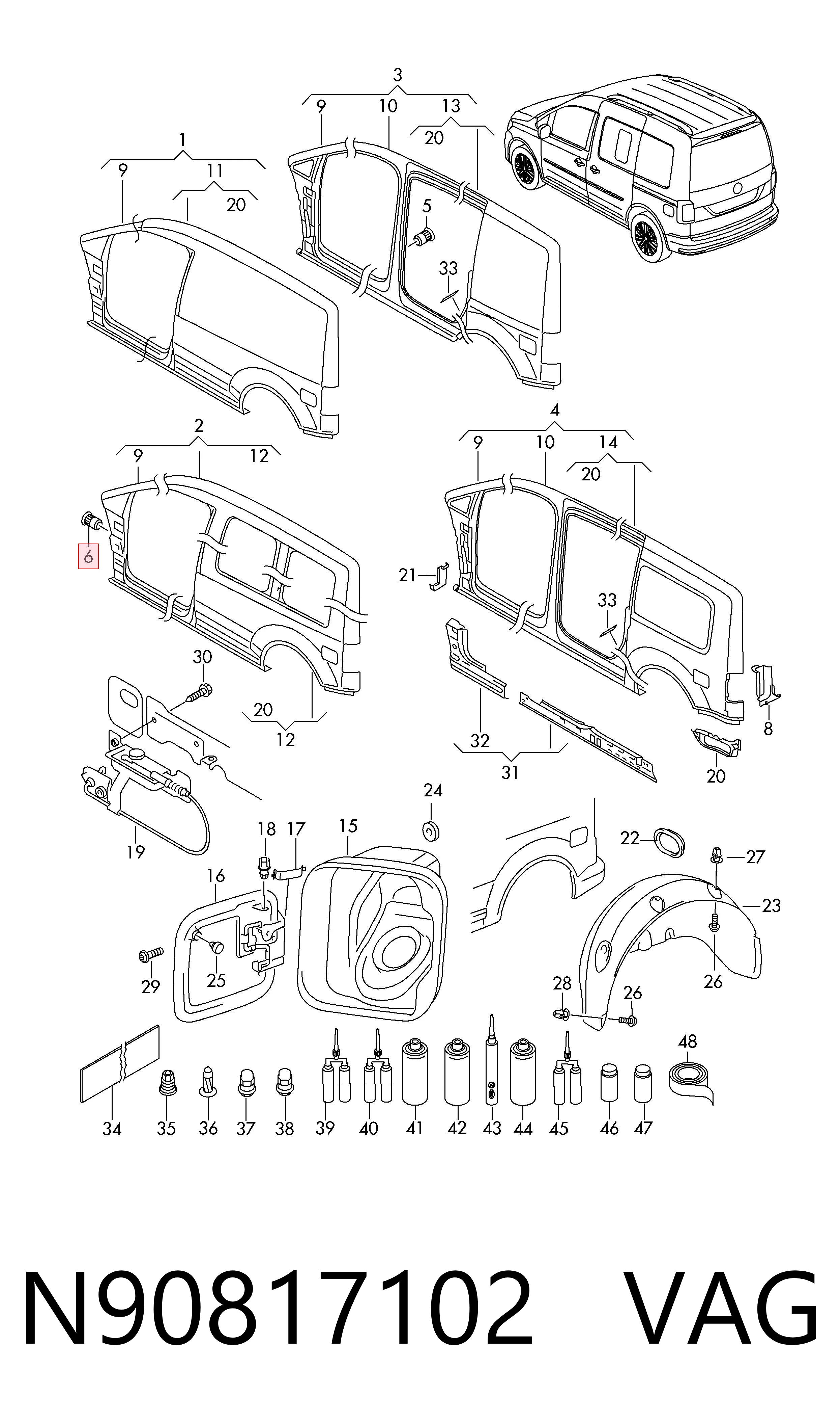  VAG N90817102 preço, a partir de 2,09 USD