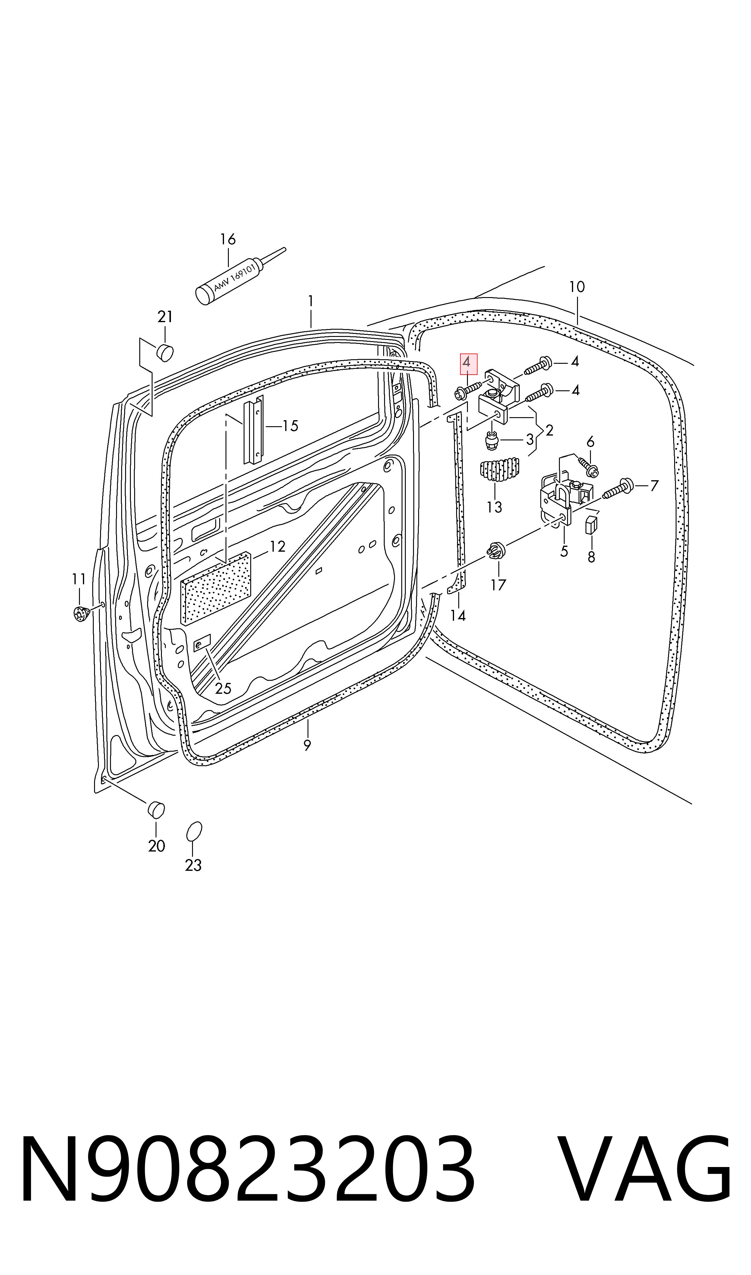 N90823203 VAG Parafuso de cabeça de motor (CBC)