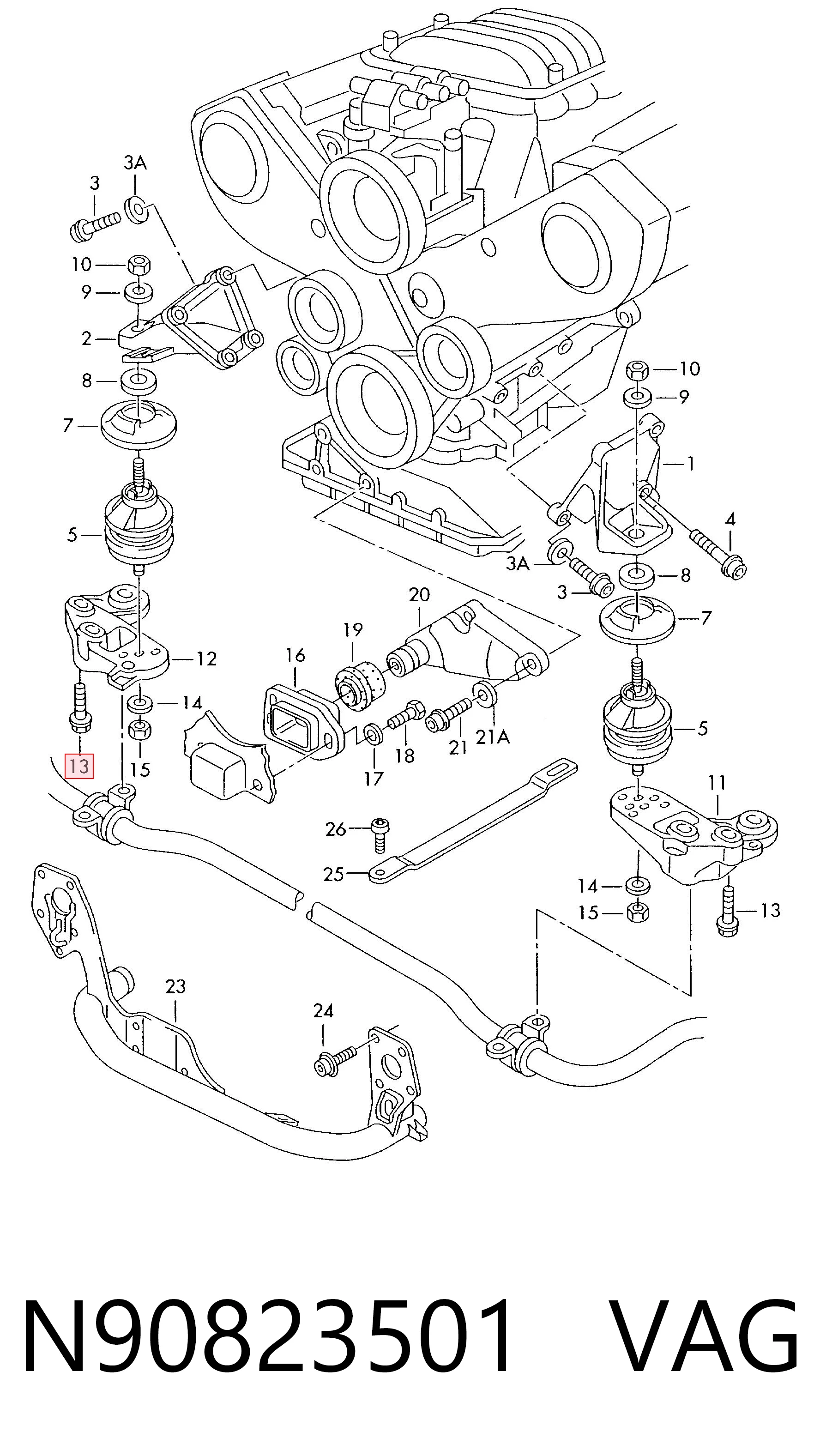 N90823501 VAG Parafuso