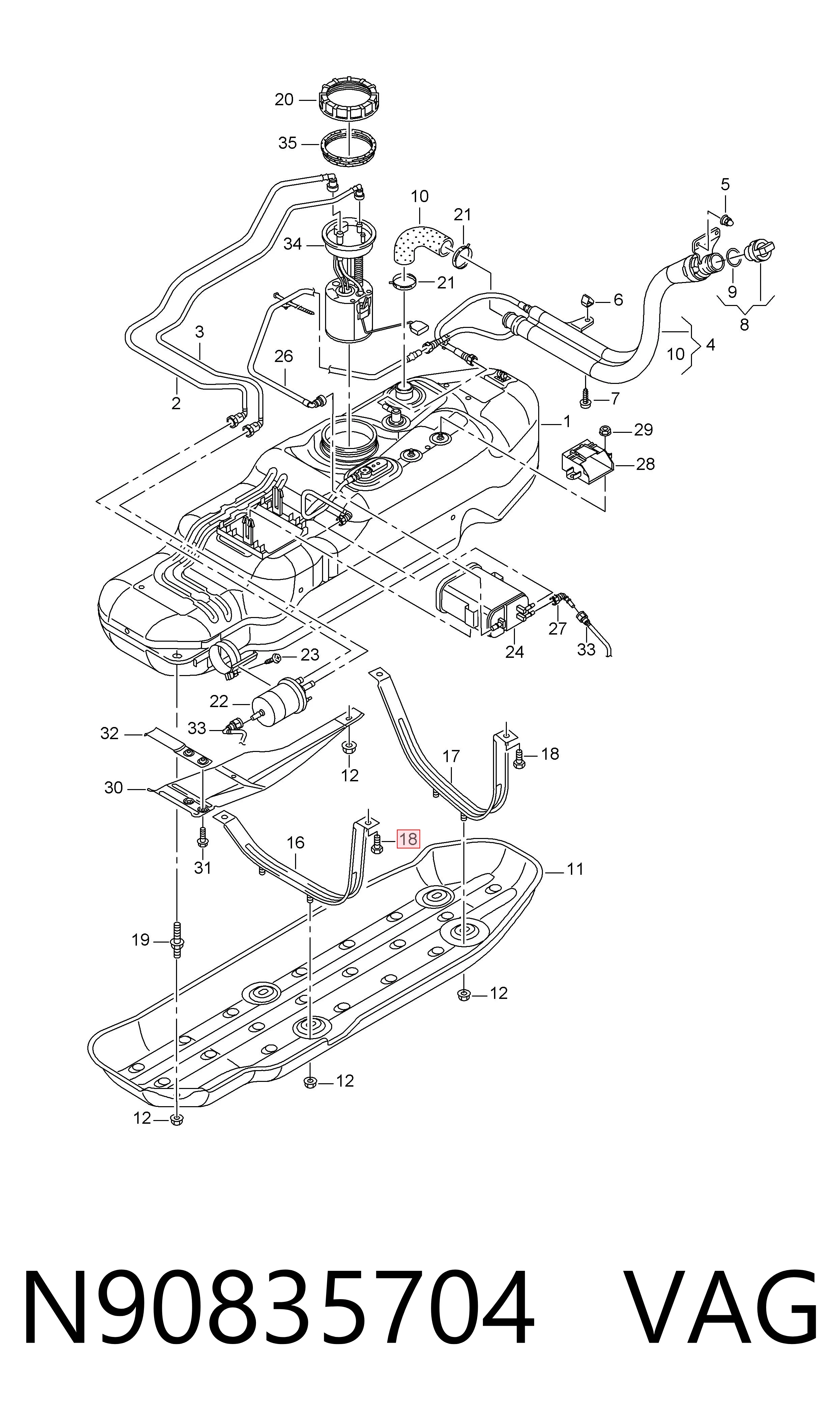  VAG N90835704 preço, a partir de 2,53 USD