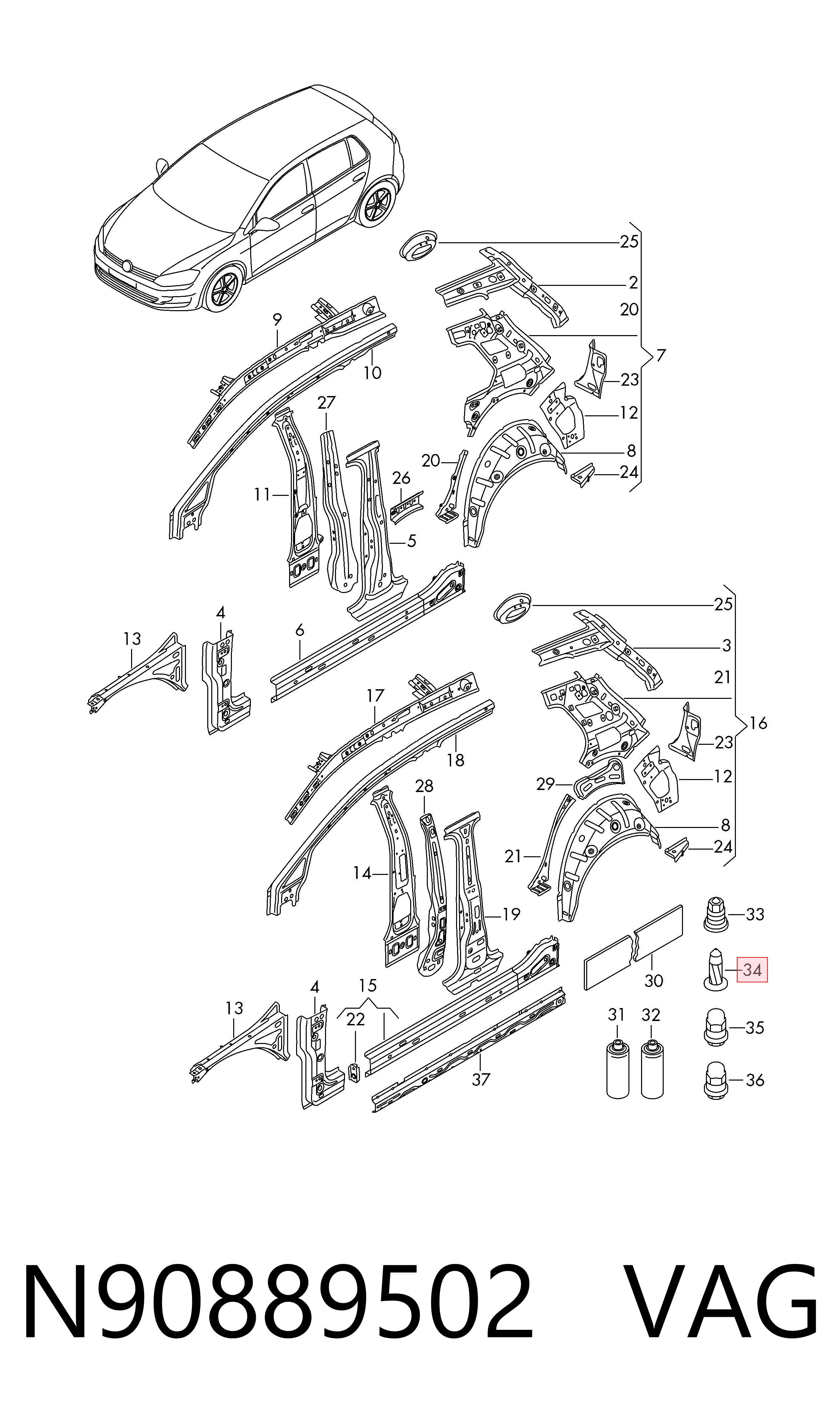  VAG N90889502 preço, a partir de 1,78 USD