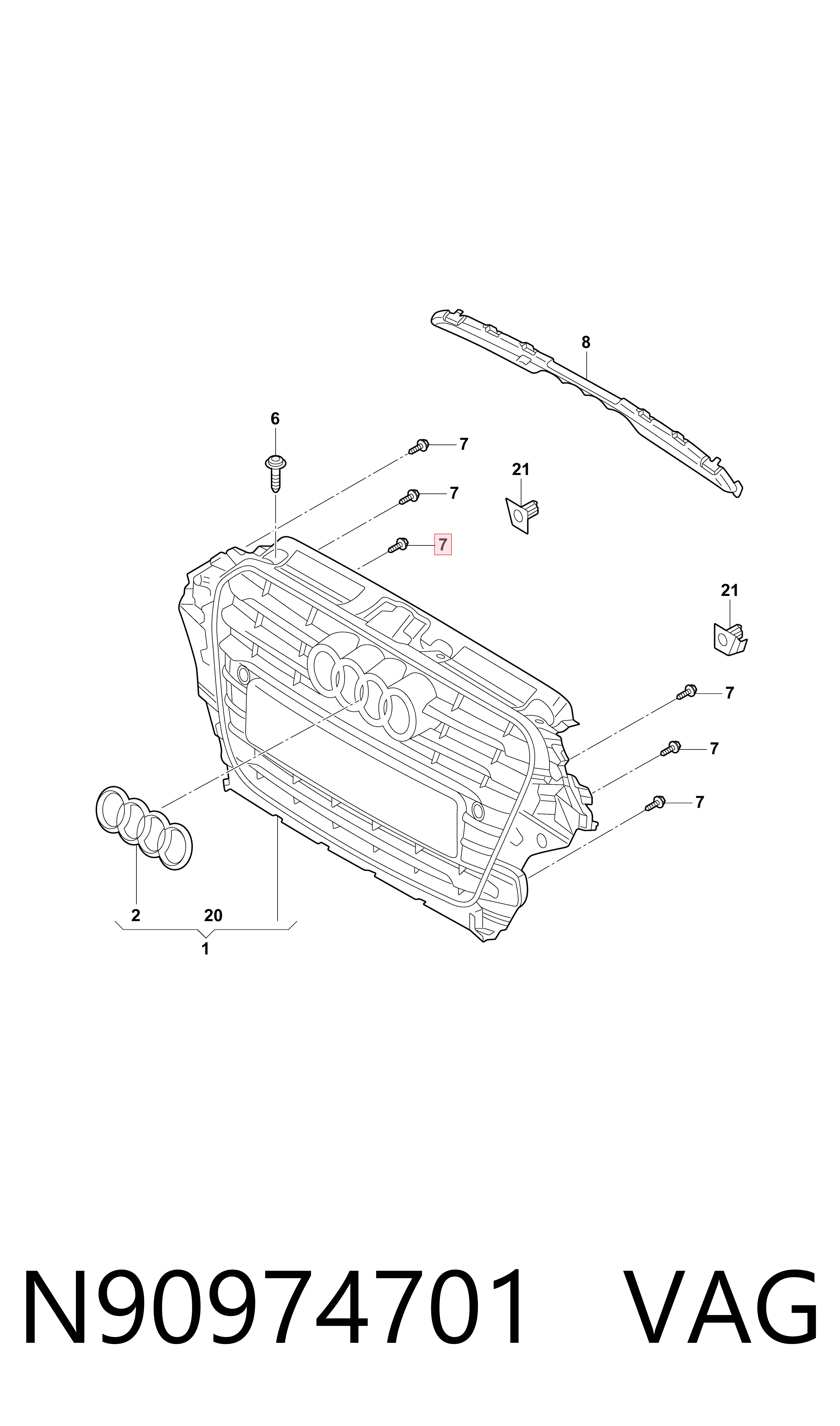 N90974701 VAG Proteção de motor, de panela (da seção de motor)