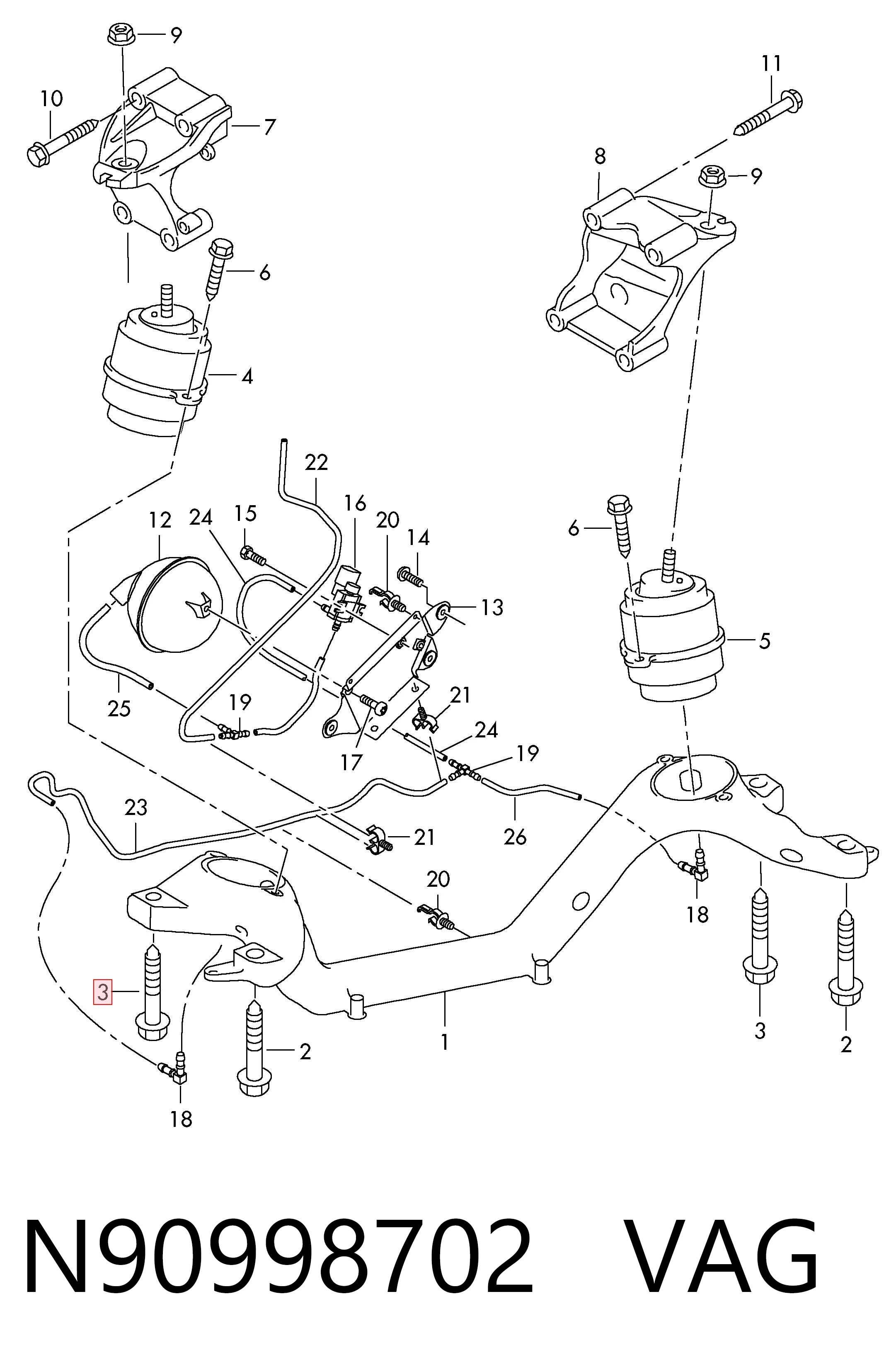 N90998702 VAG Parafuso