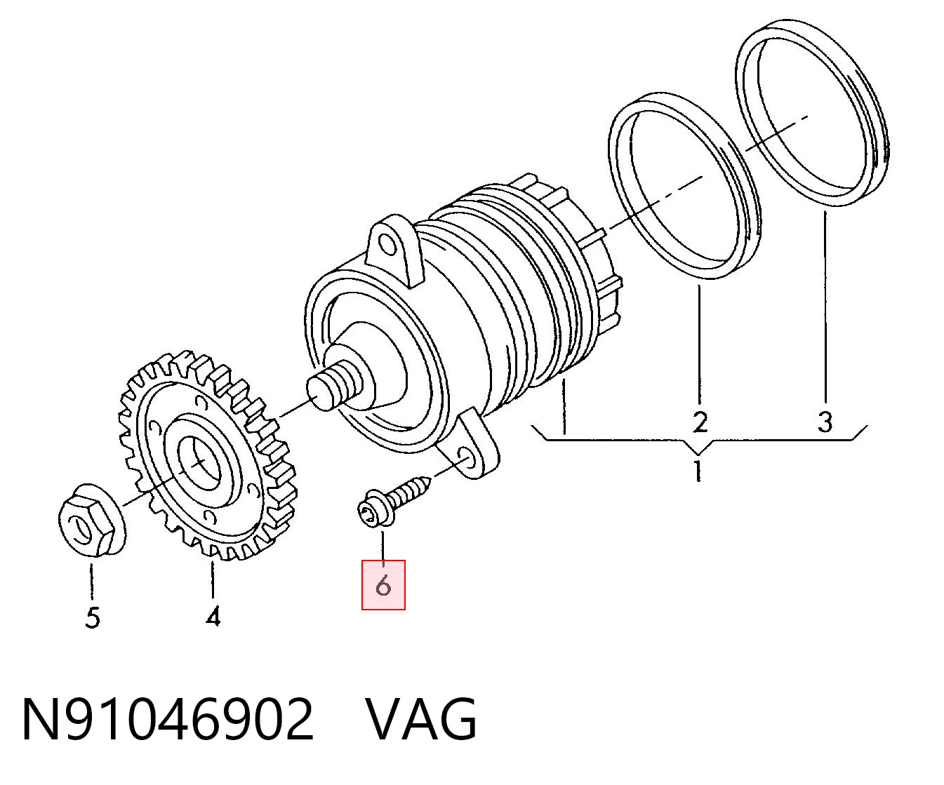 N91046902 VAG Parafuso de cabeça de motor (CBC)