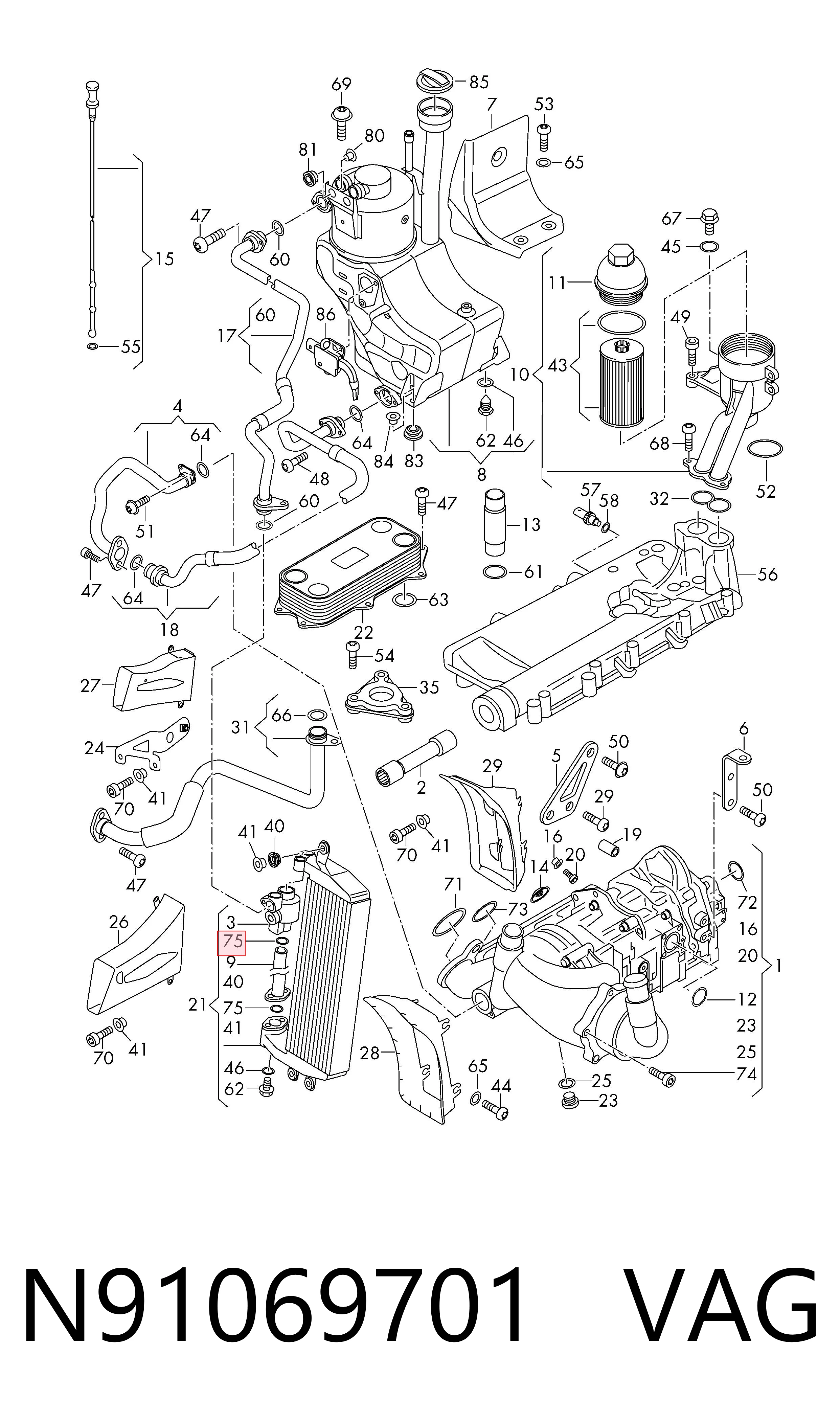 Vedante de bomba de óleo Fiat/Alfa/Lancia K04893446AA