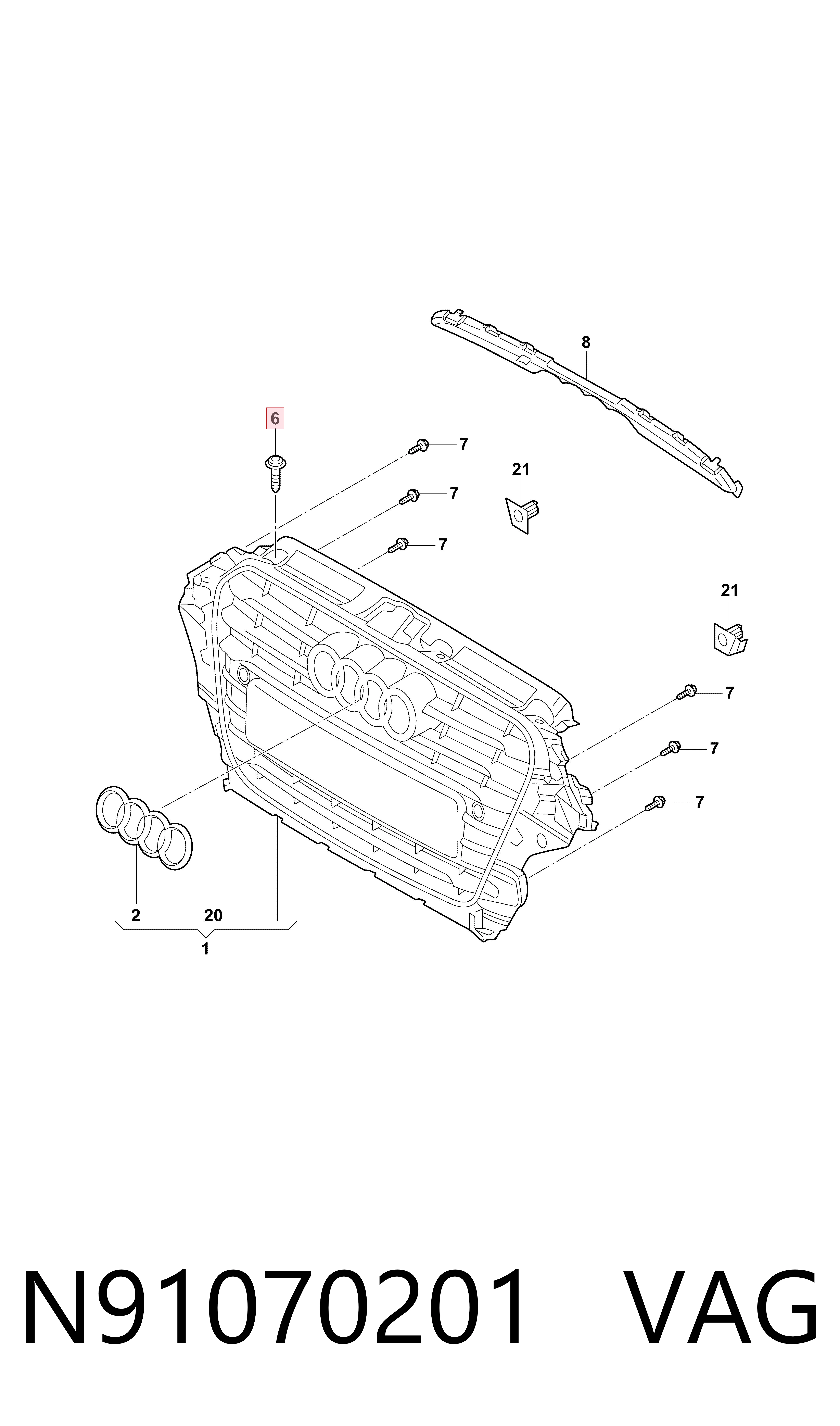 N91070201 VAG Parafuso