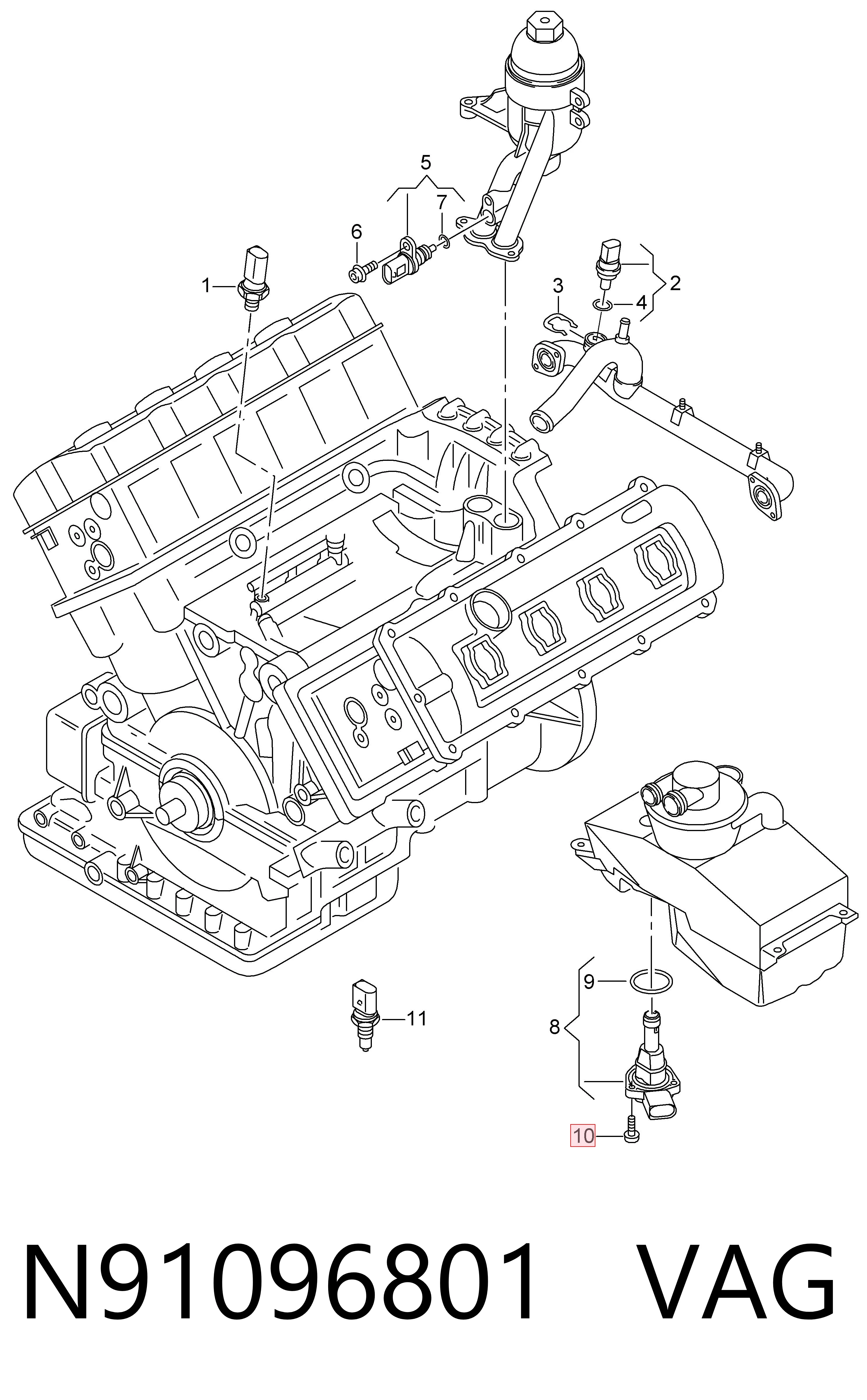 Parafuso de panela de motor VAG N91096801 preço, a partir de 1,95 USD