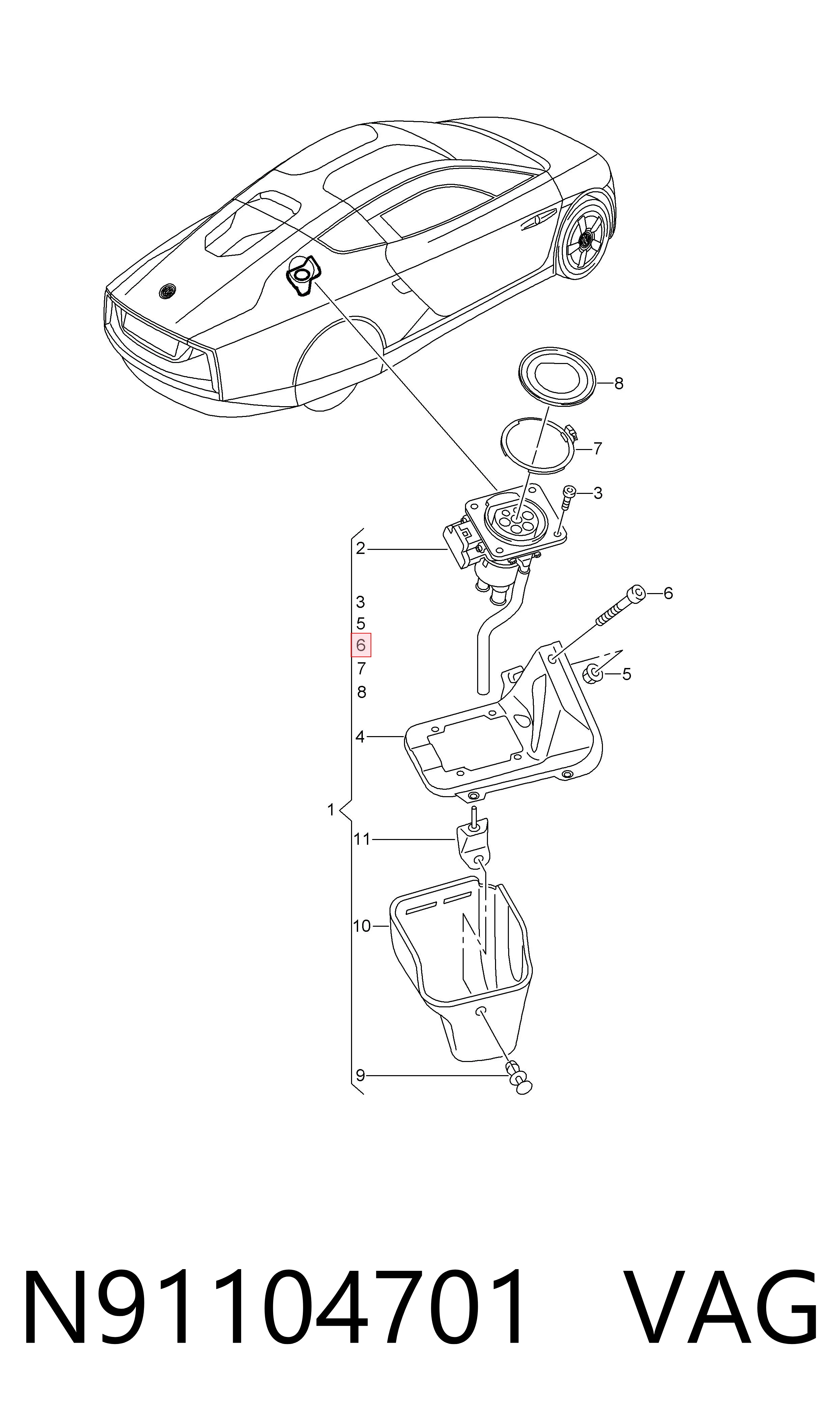 N91104701 VAG Parafuso de cabeça de motor (CBC)