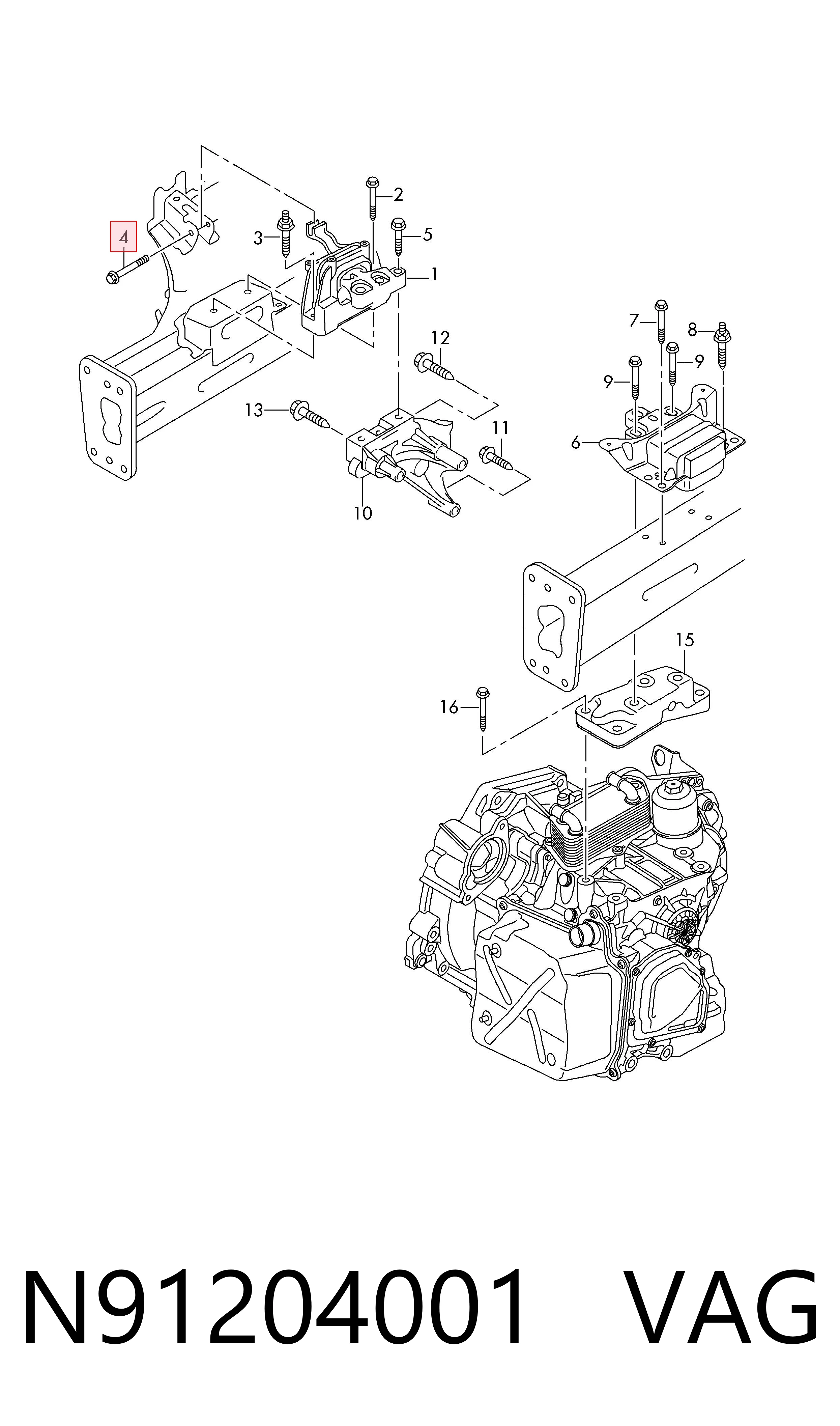 N91204001 VAG Parafuso
