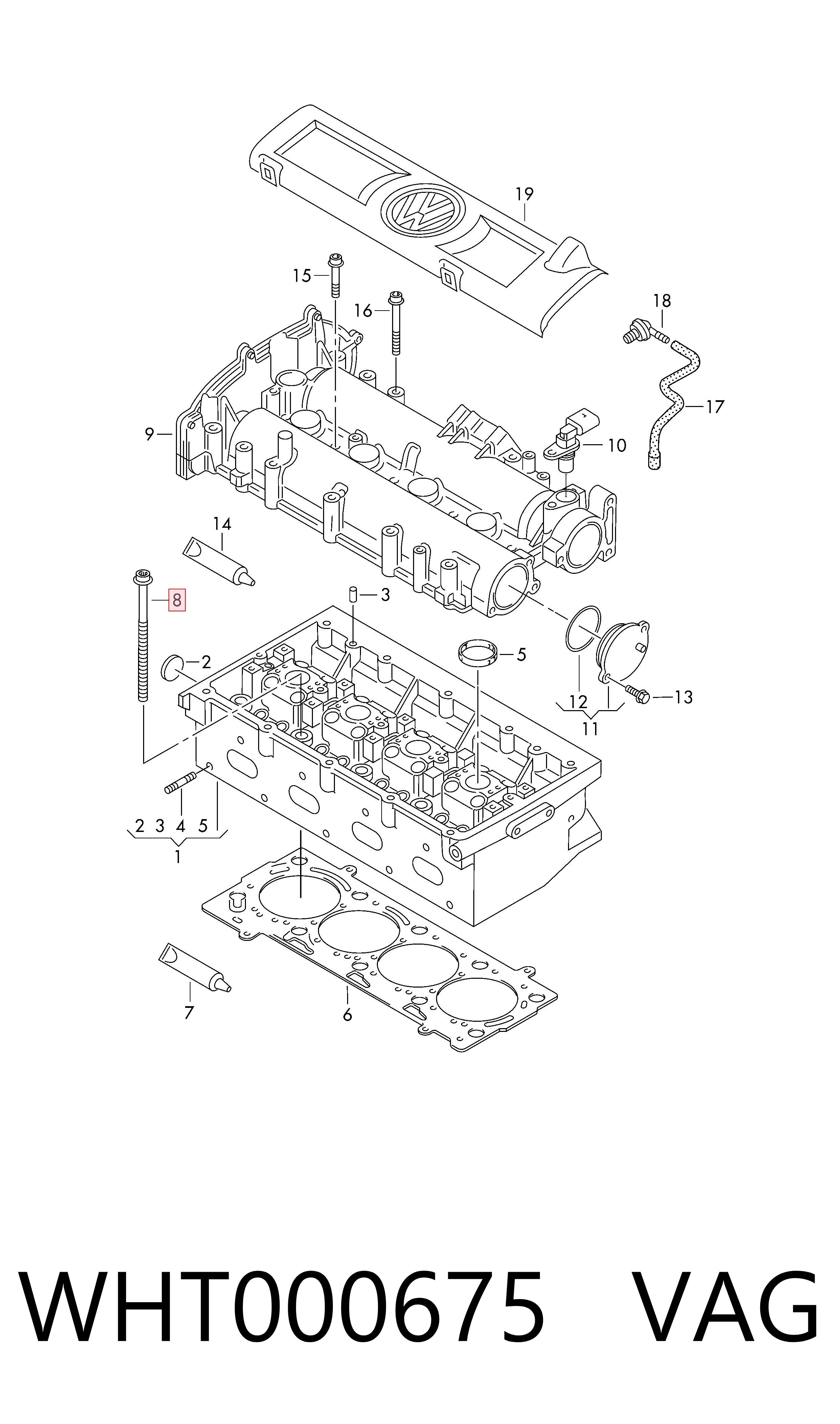WHT000675 VAG Parafuso de cabeça de motor (CBC)