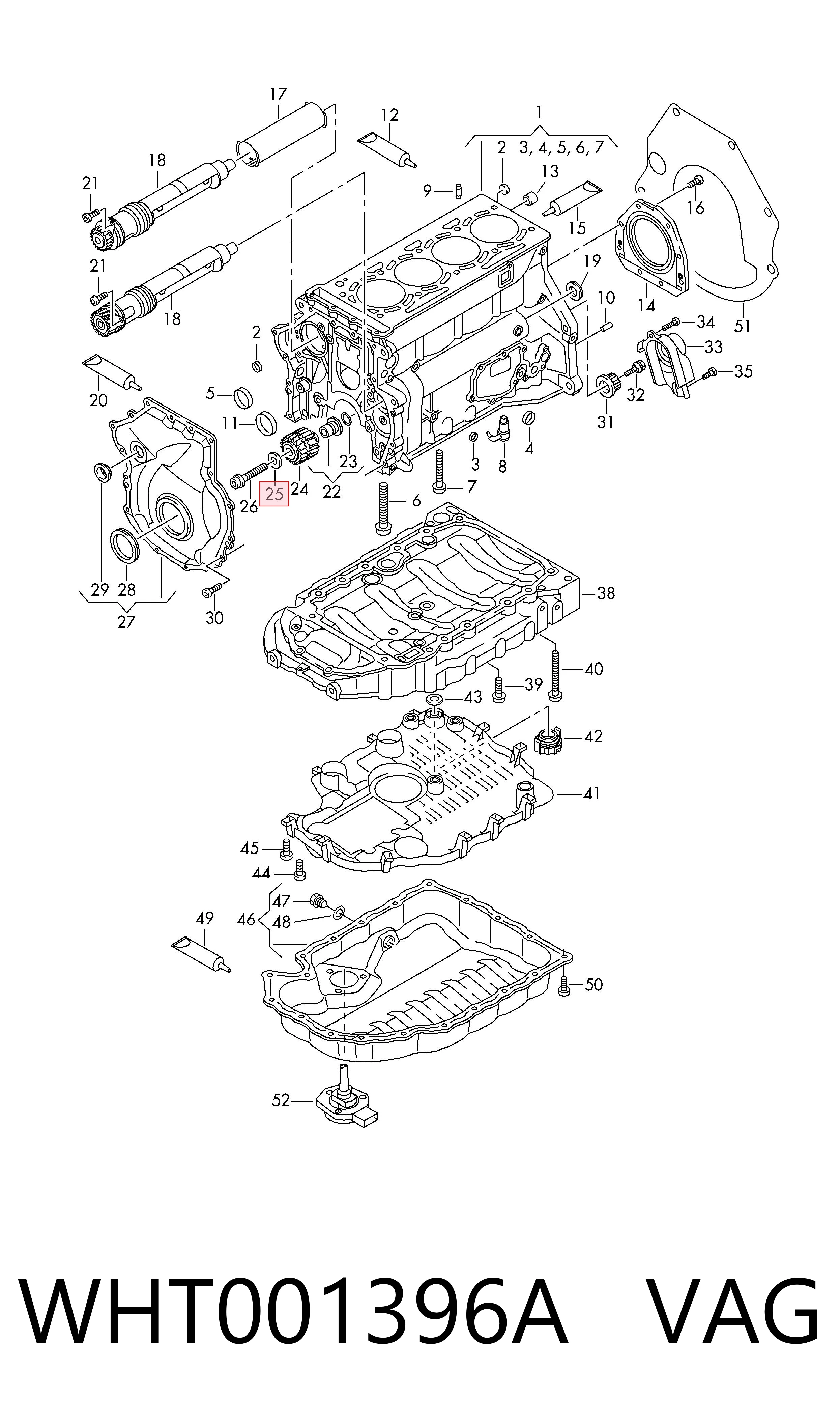 WHT001396A VAG Semianel superior de suporte (de carreira) de cambota