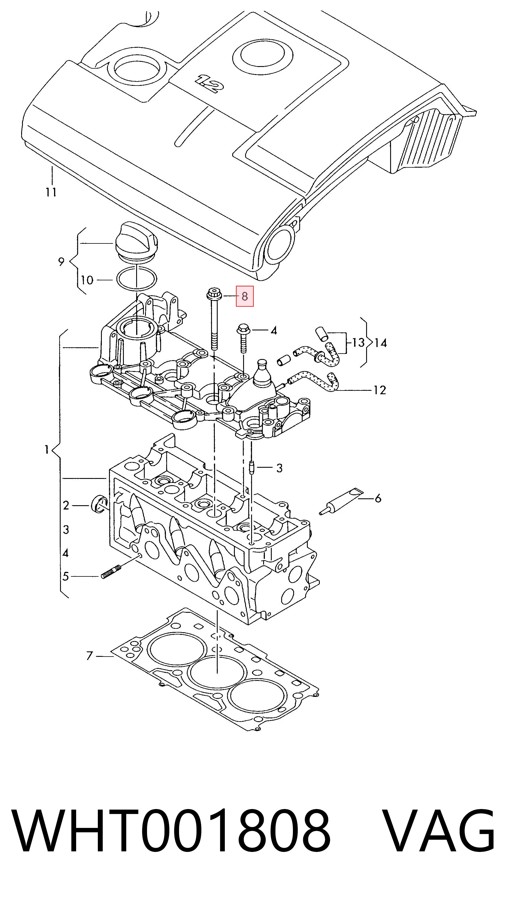 WHT001808 VAG Parafuso de cabeça de motor (CBC)