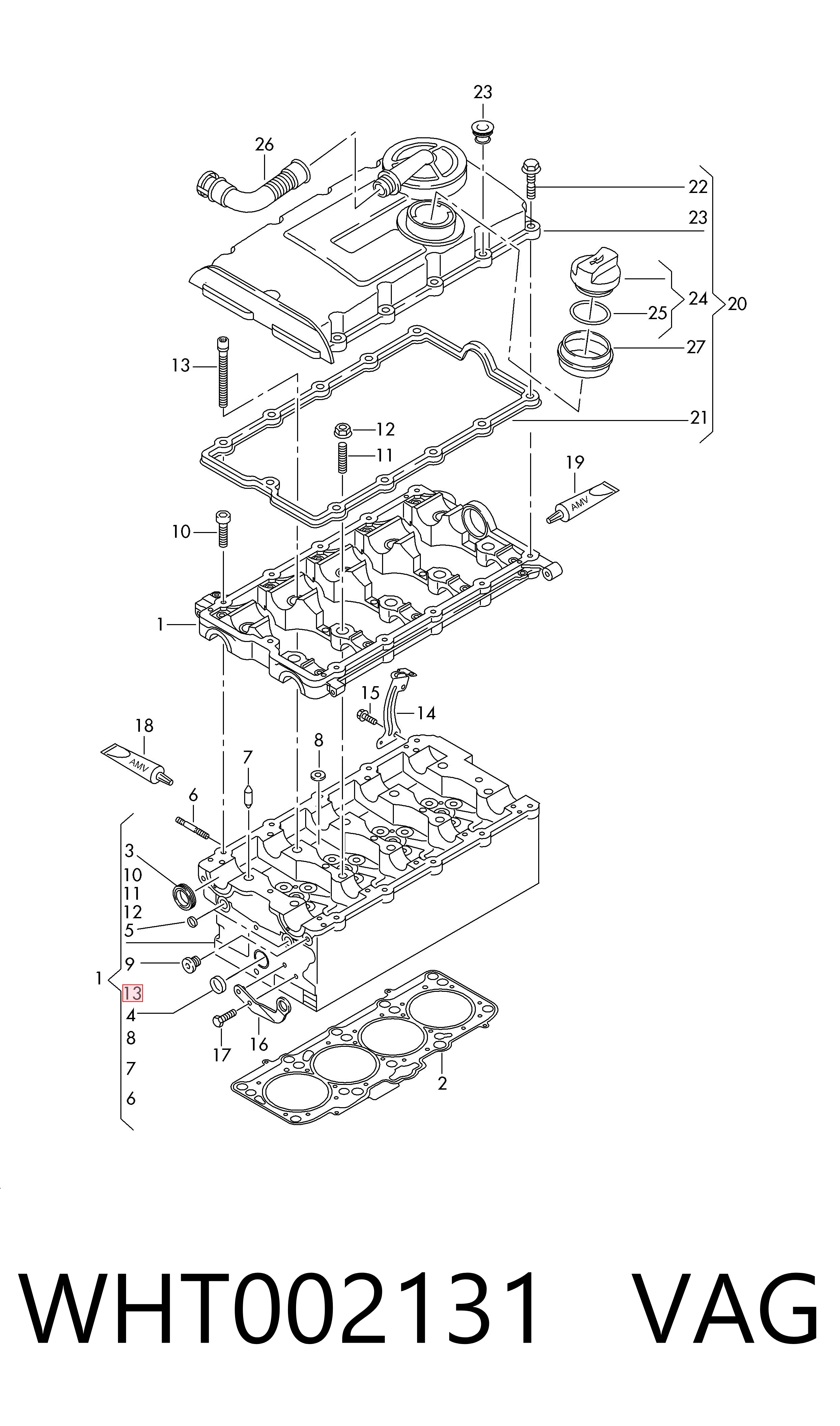 WHT002131 VAG Parafuso de cabeça de motor (CBC)