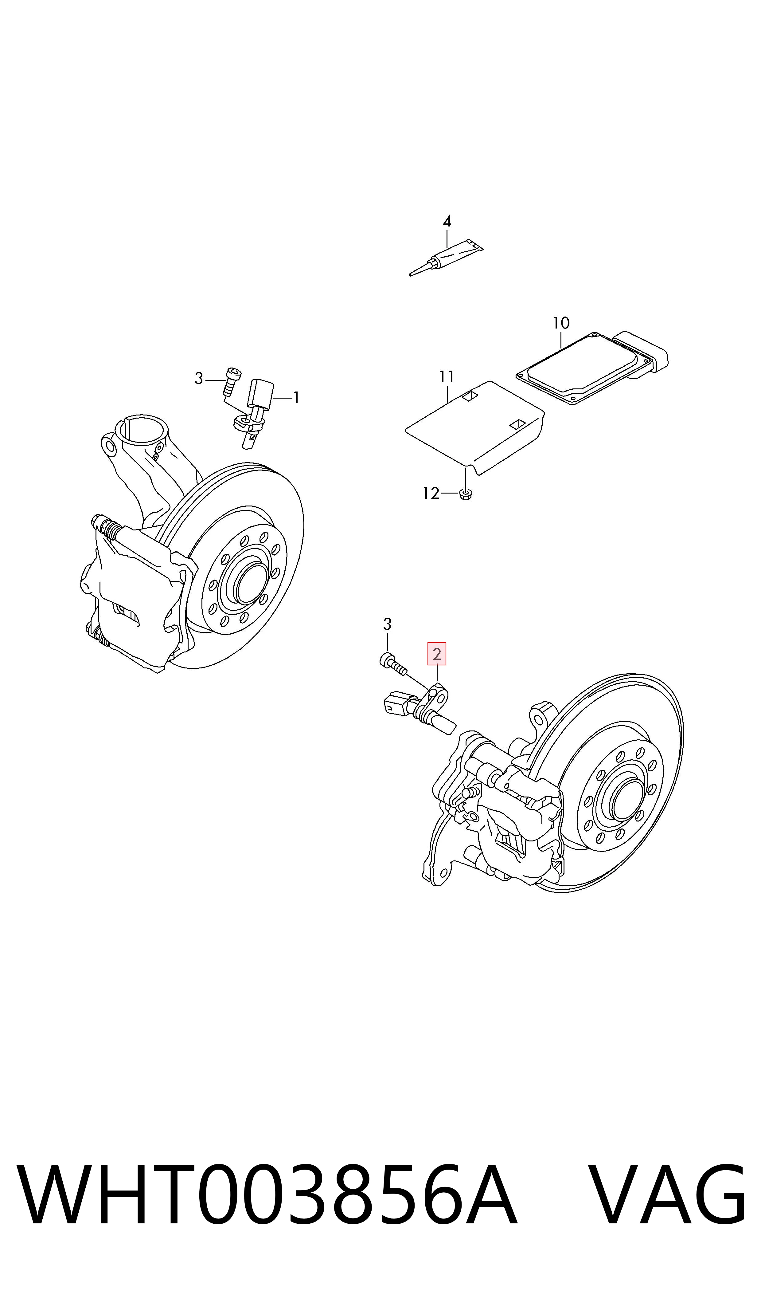 WHT003856A VAG Sensor ABS traseiro direito