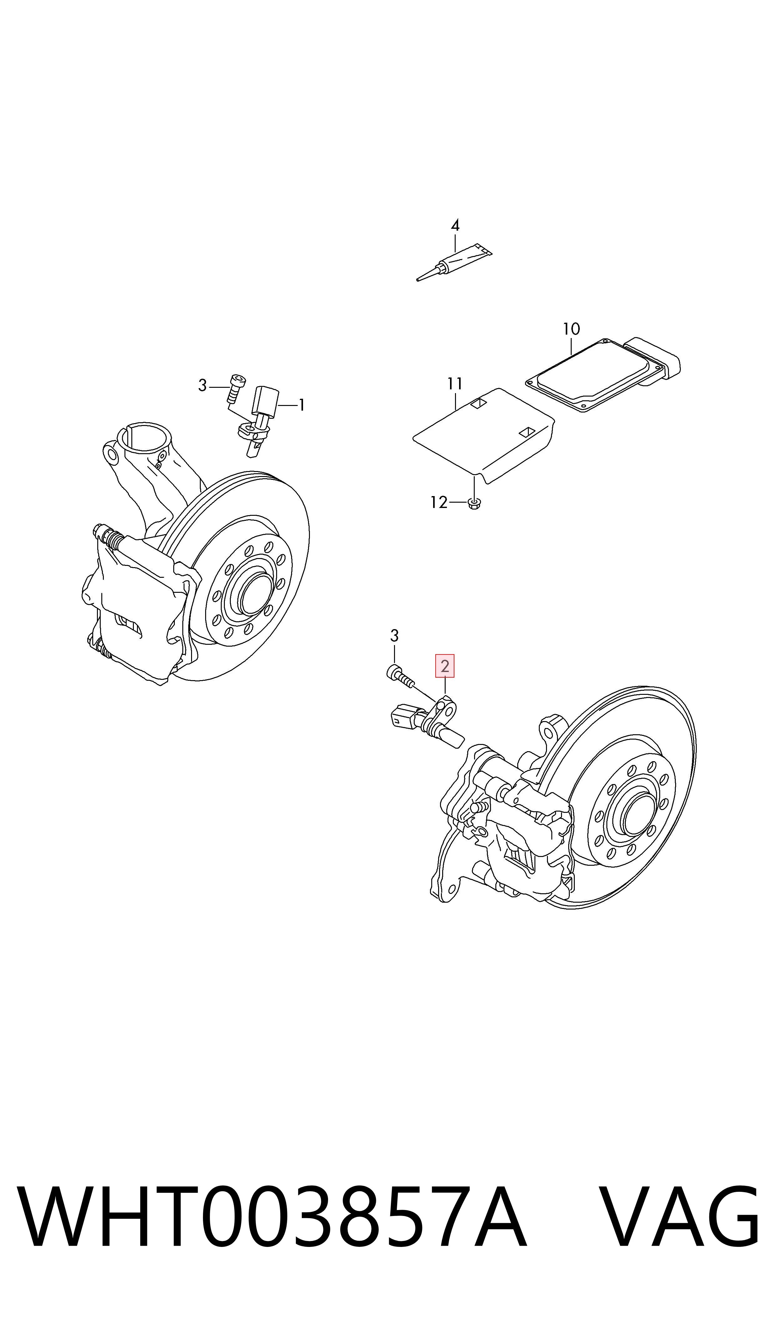 WHT003857A VAG Sensor ABS traseiro esquerdo