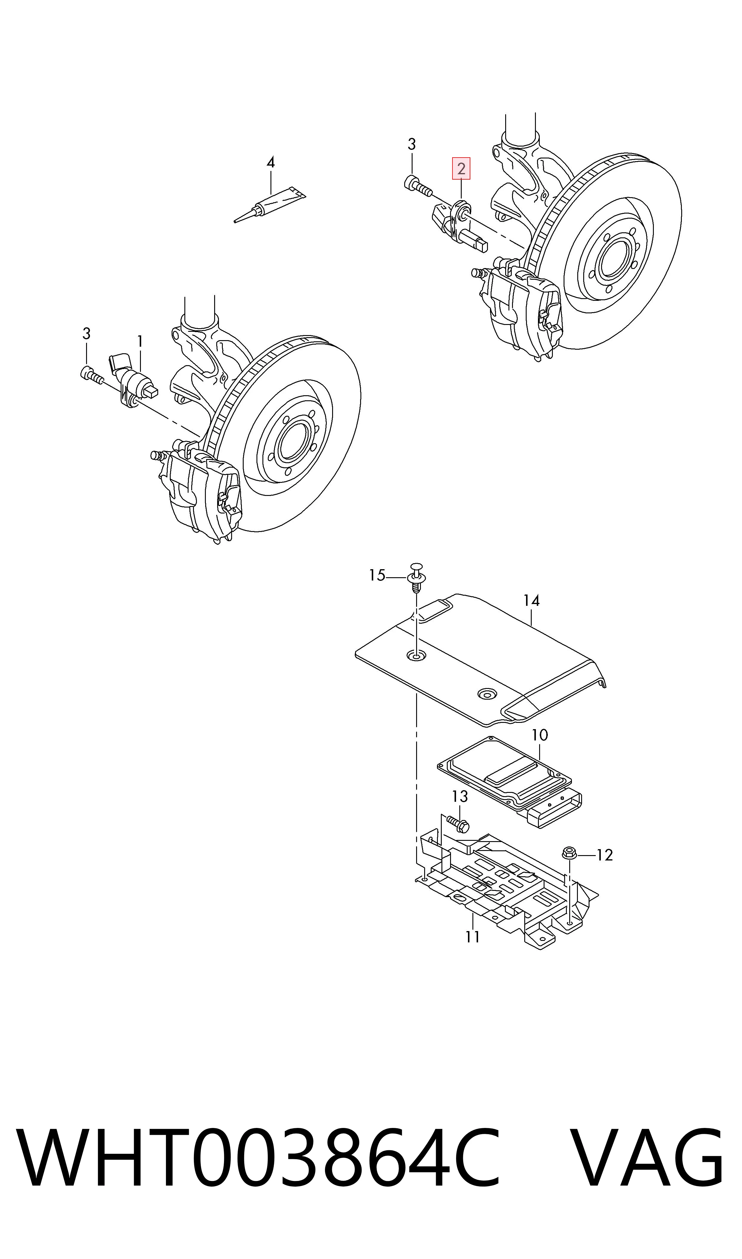 WHT003864C VAG Sensor ABS traseiro
