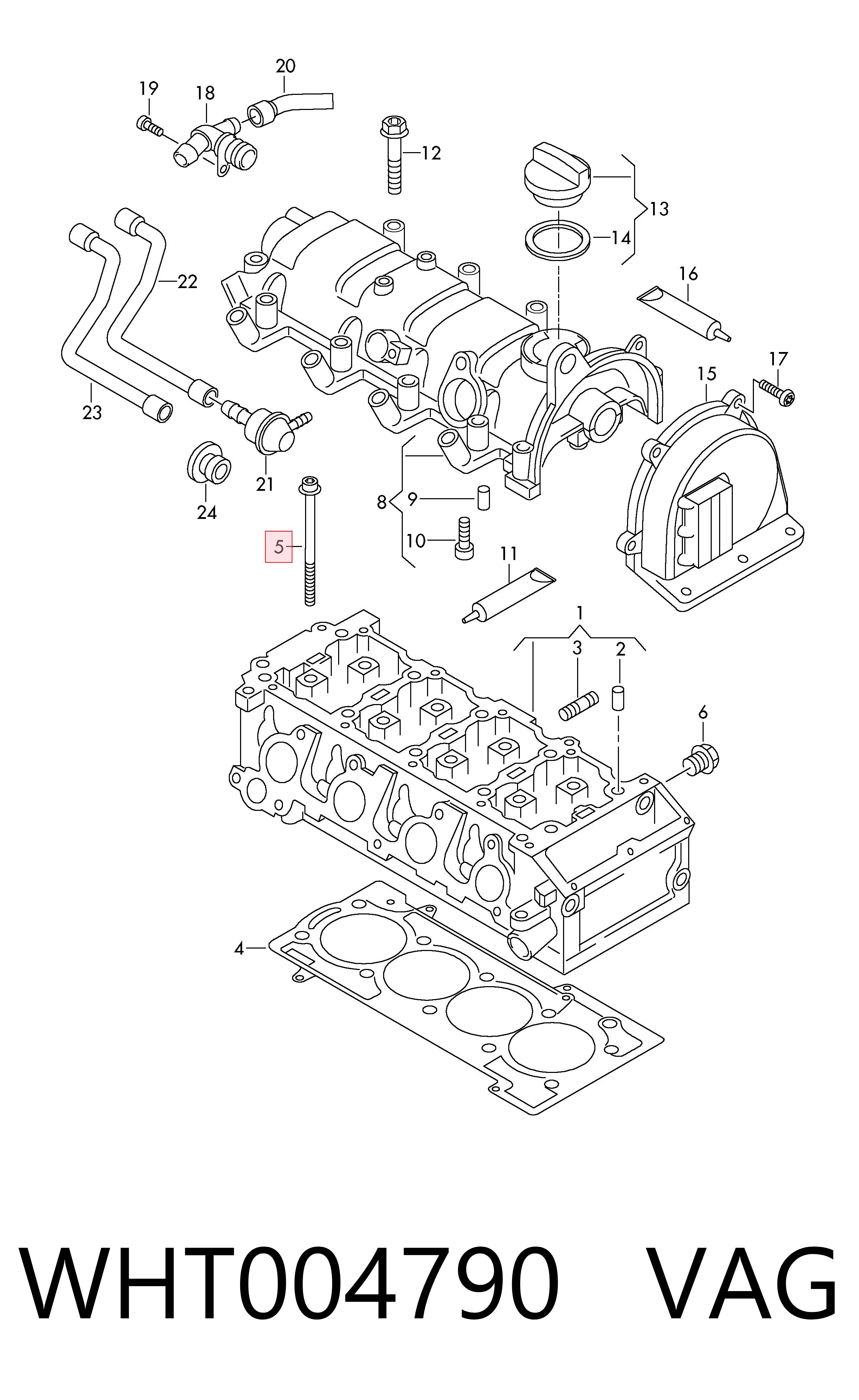 WHT004790 VAG Parafuso de cabeça de motor (CBC)
