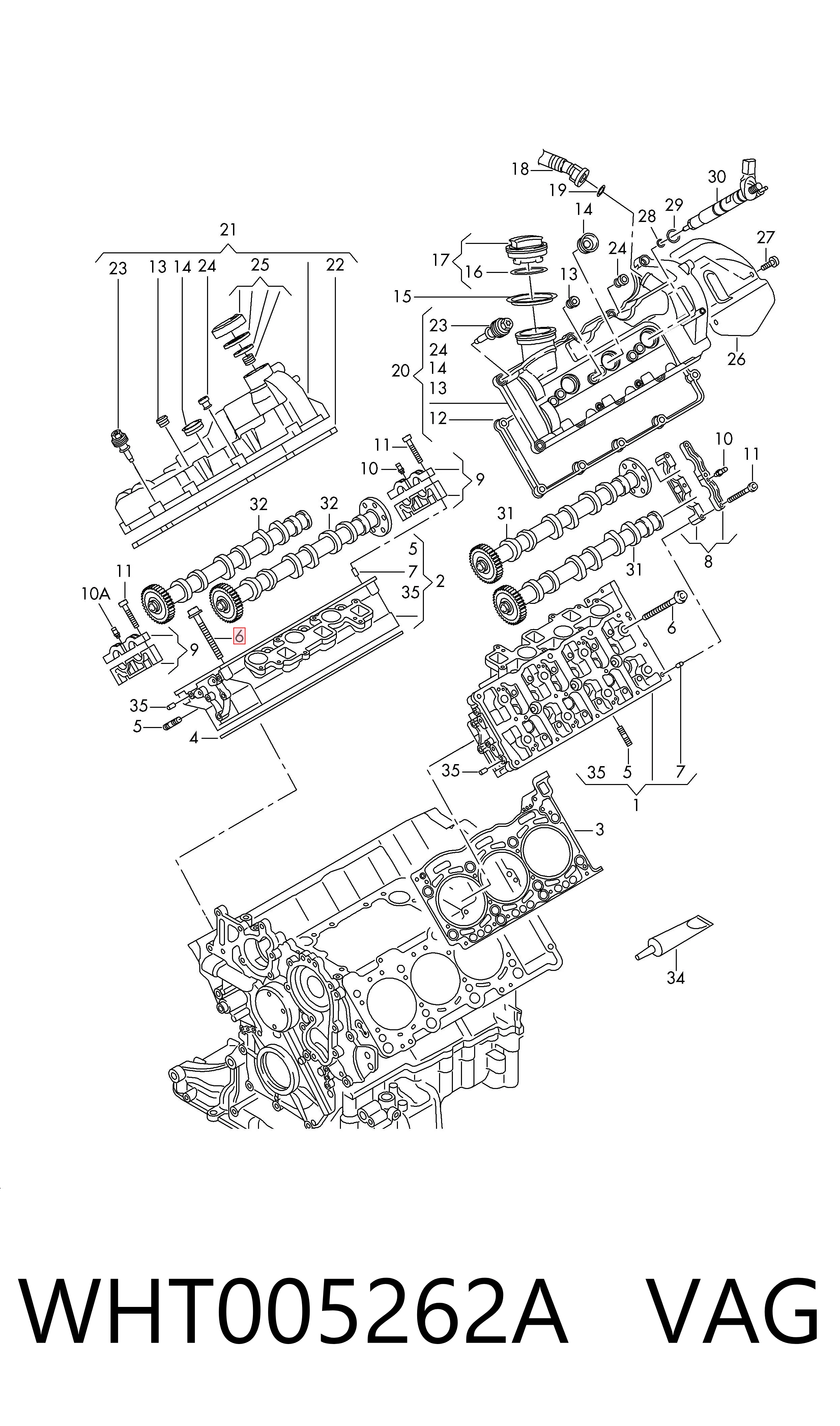 WHT005262A VAG Parafuso de cabeça de motor (CBC)