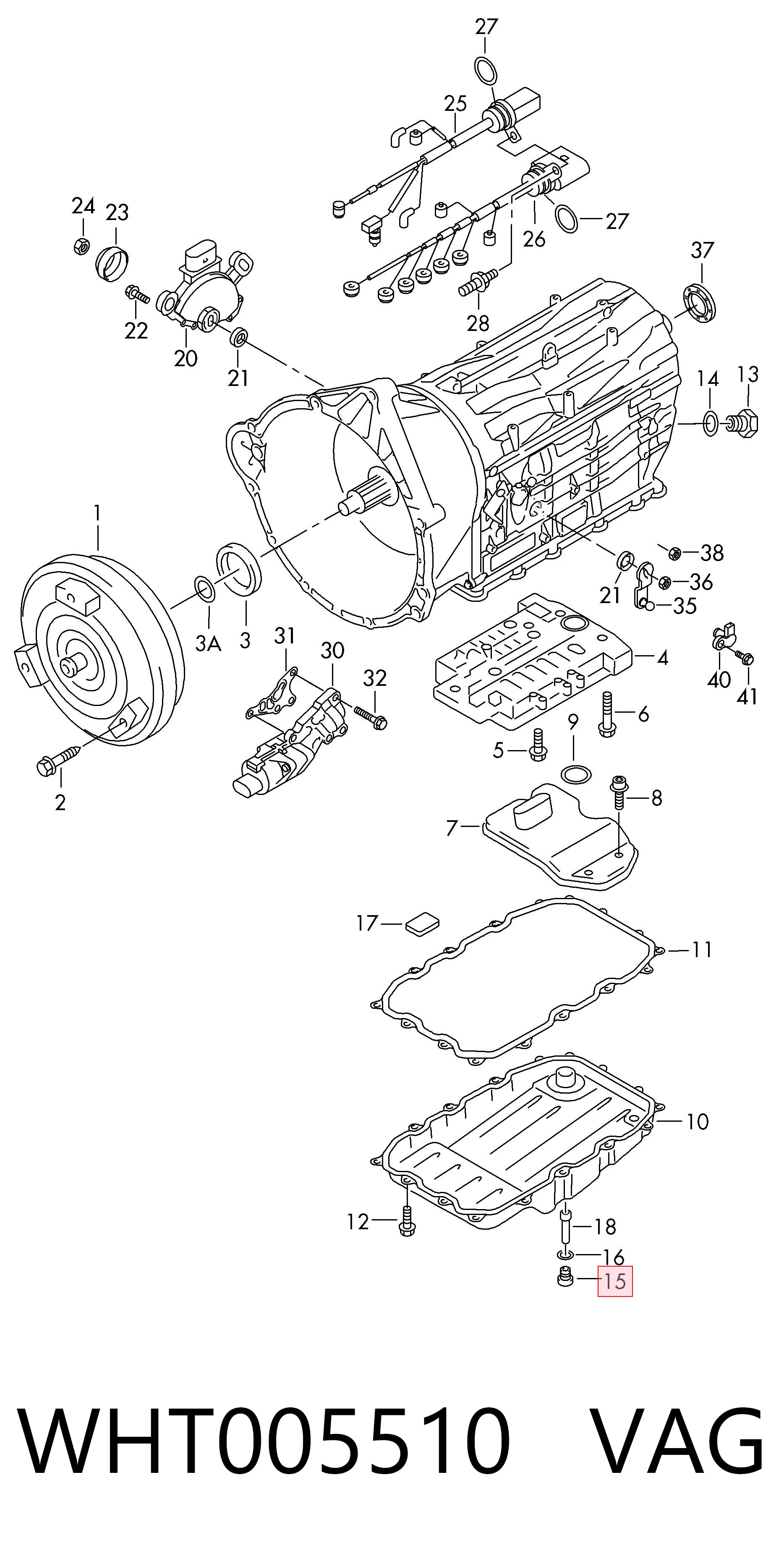 WHT005510 VAG Tampão de panela da Caixa Automática de Mudança