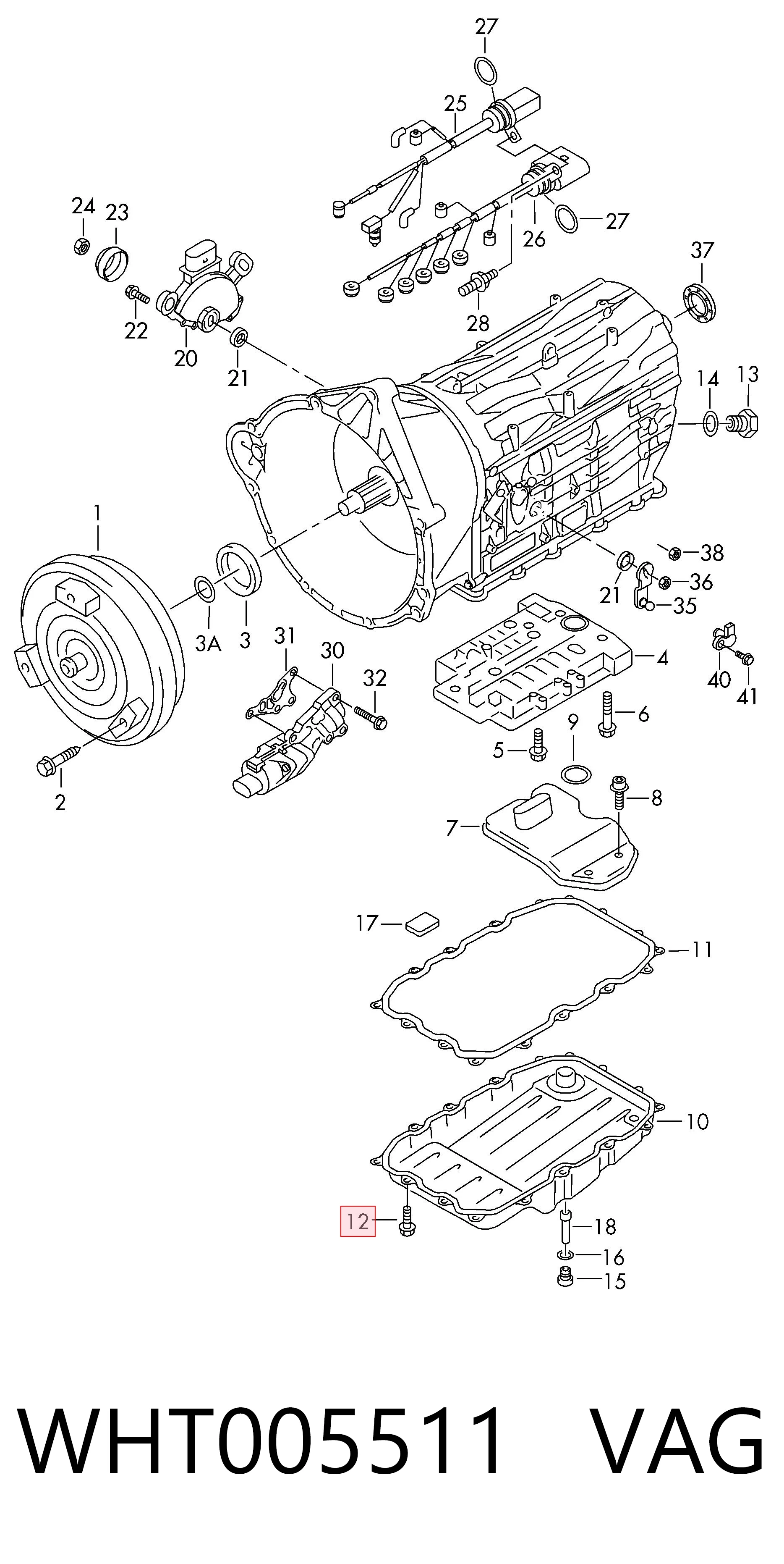 WHT005511 VAG Parafuso de panela de motor