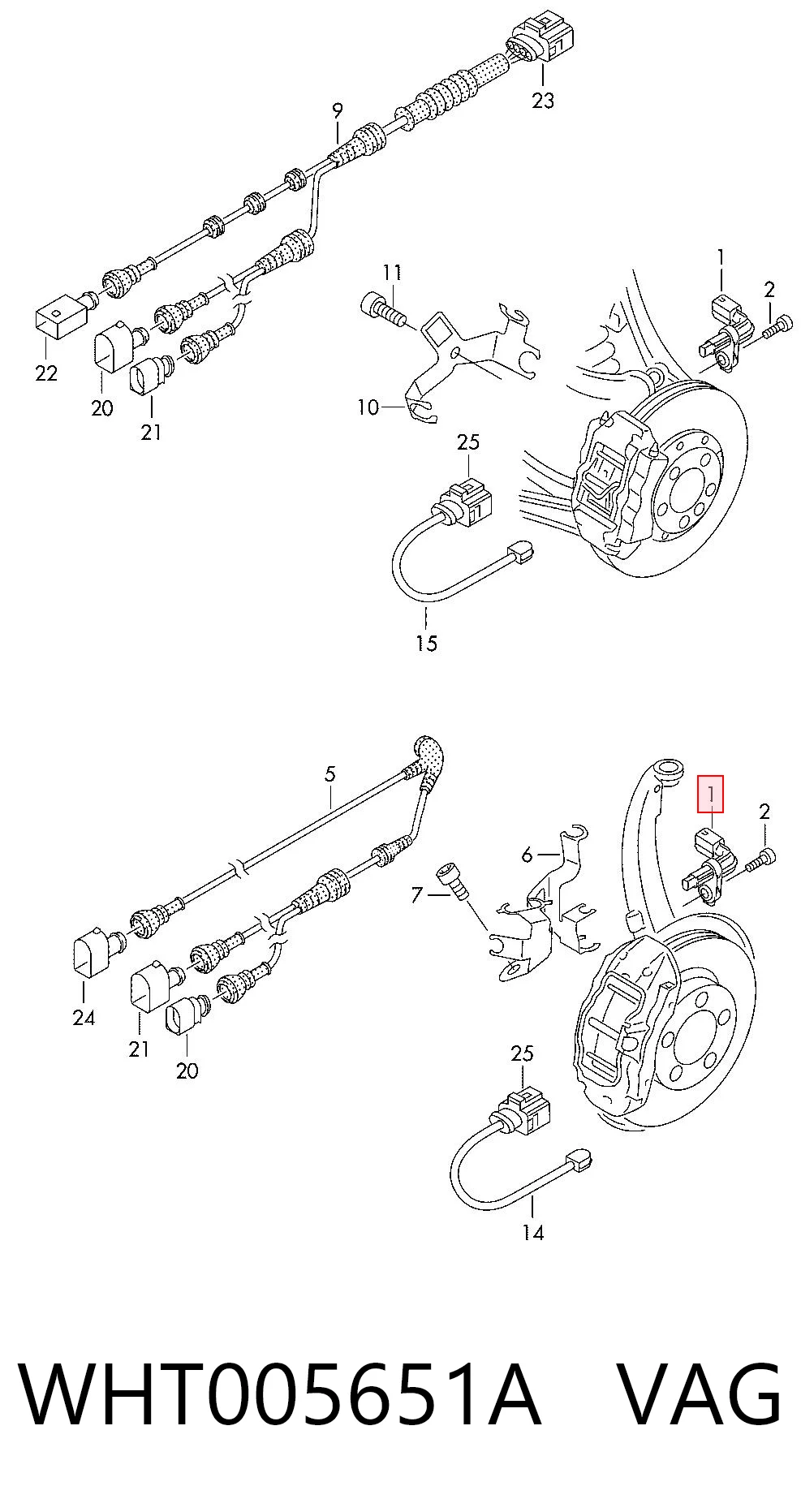WHT005651A VAG Sensor dianteiro de ABS