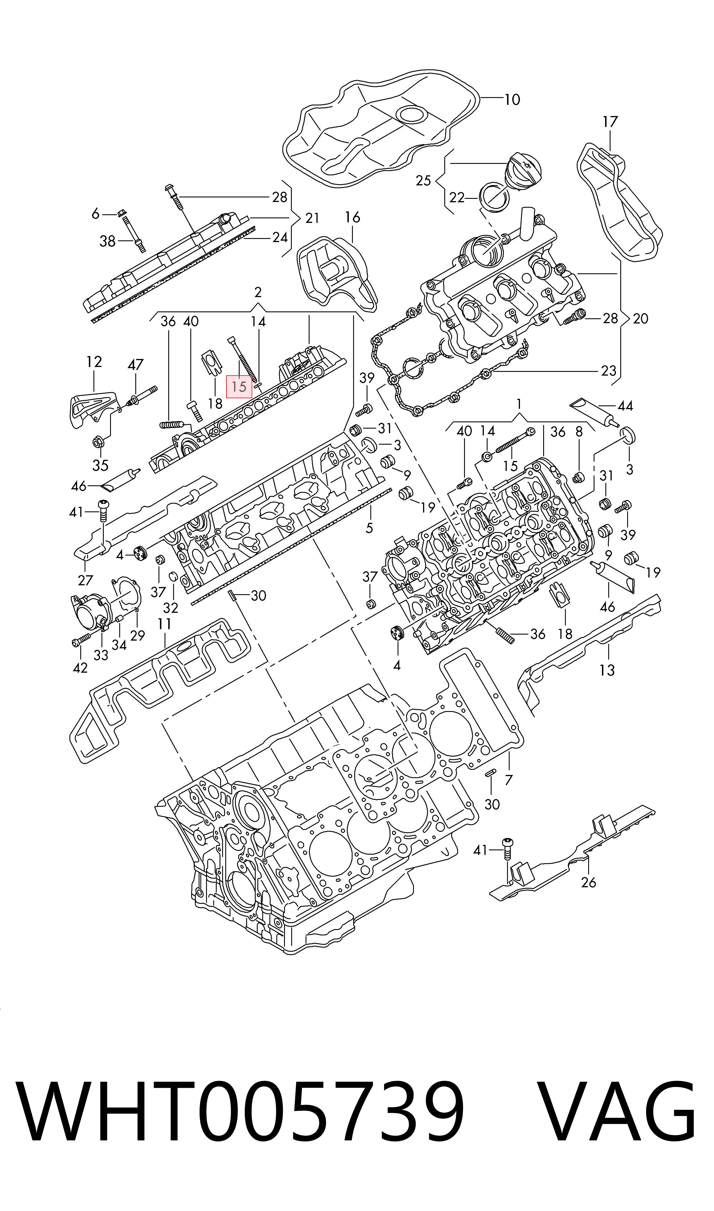 WHT005739 VAG Parafuso de cabeça de motor (CBC)