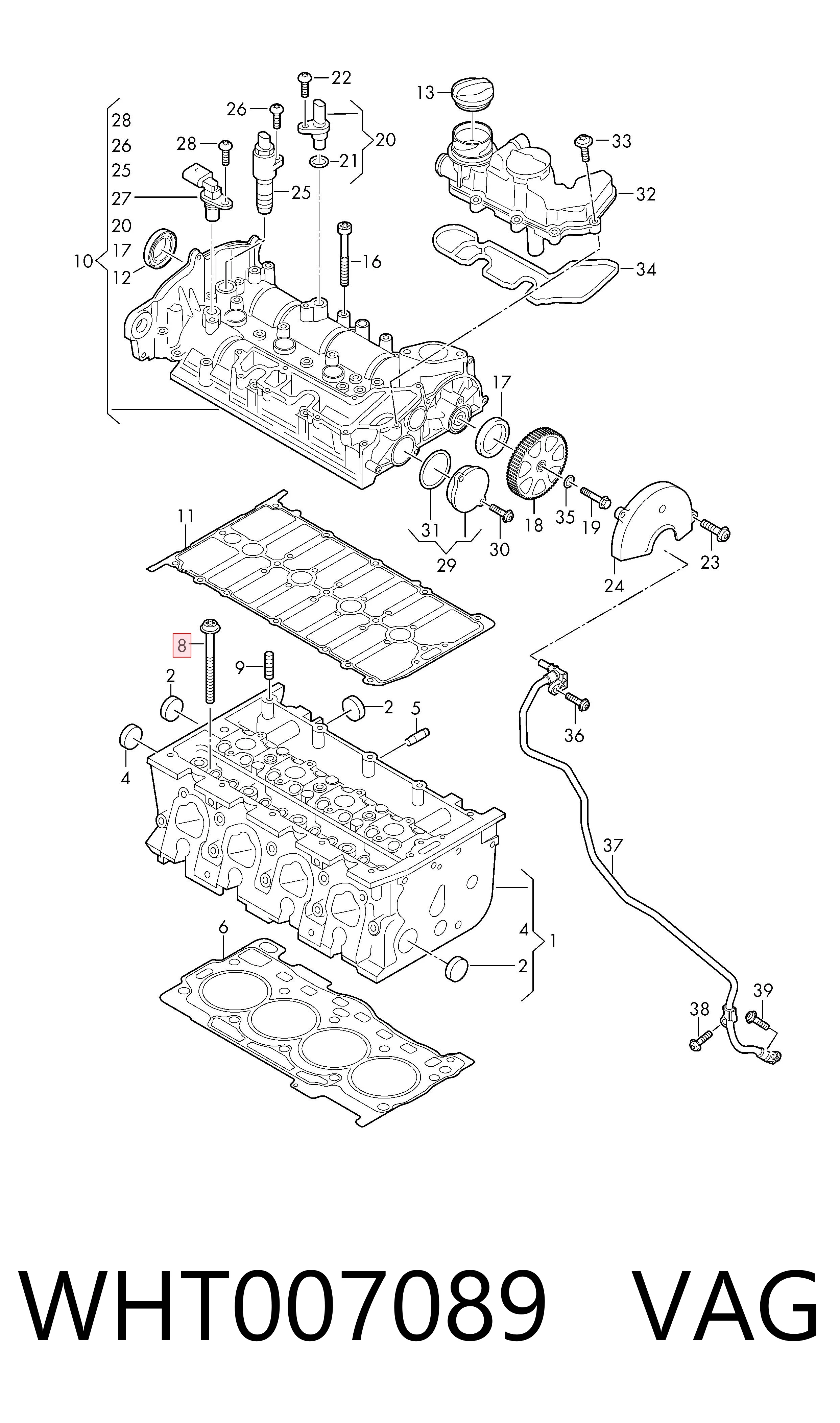 Parafuso de cabeça de motor (CBC) WHT007089 VAG