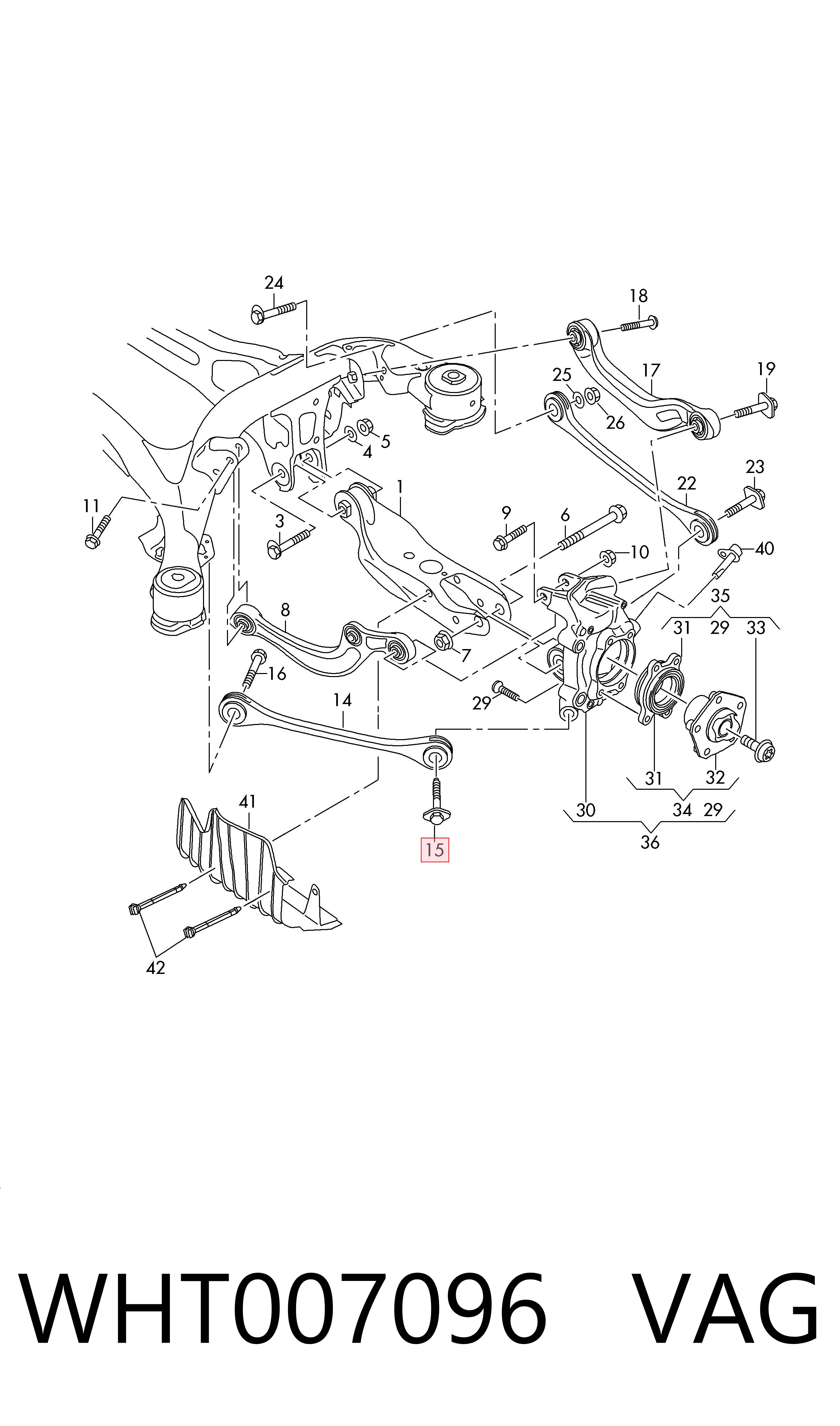 WHT007096 VAG Flange da haste de redutor traseiro