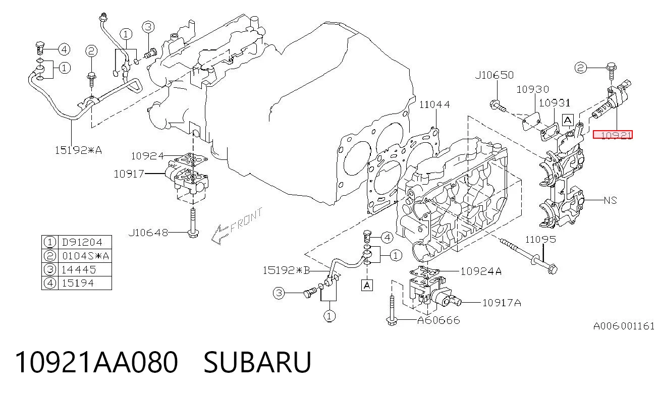 10921AA080 Subaru Válvula eletromagnética de posição (de fases) da árvore distribuidora