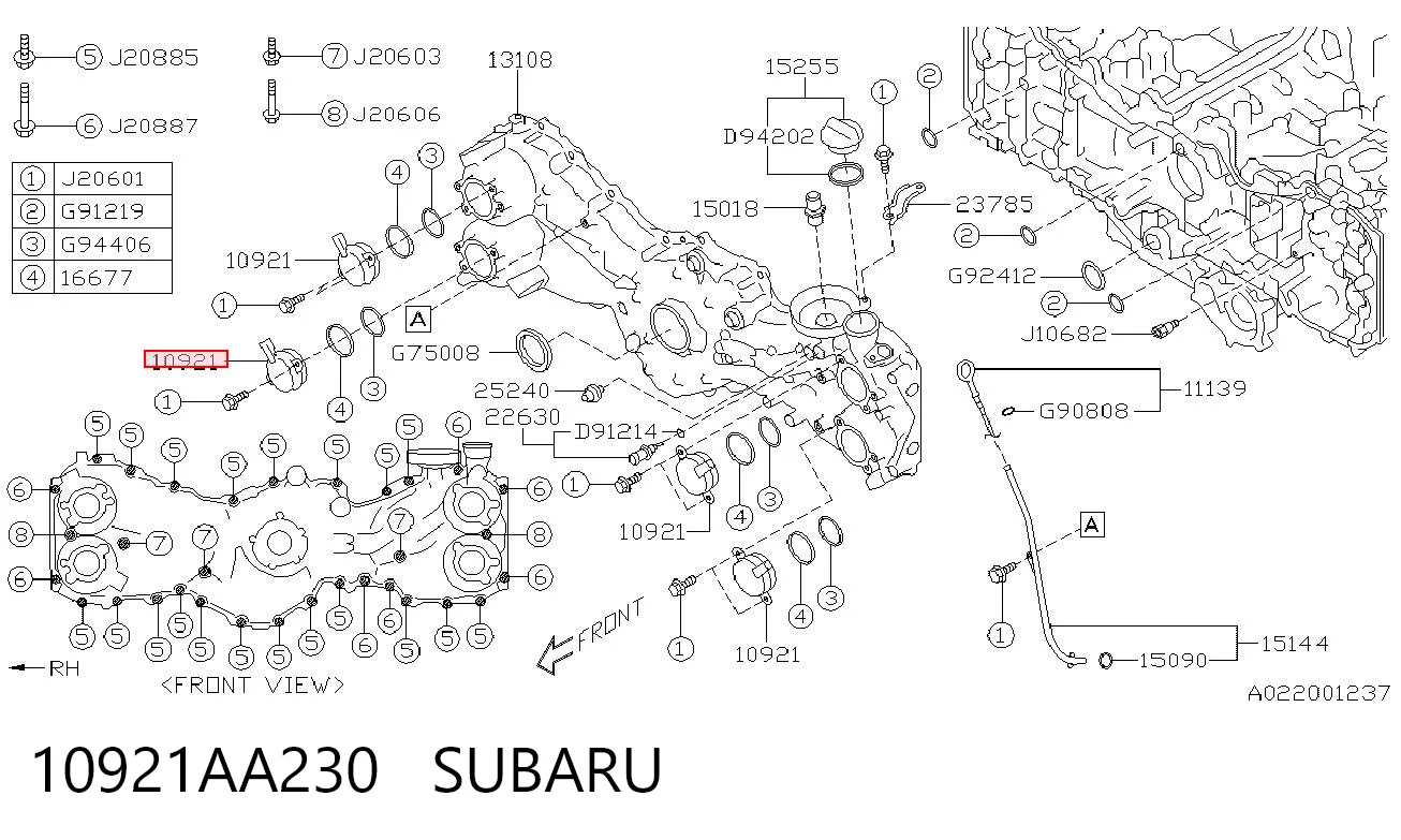 10921AA230 Subaru Válvula eletromagnética de posição (de fases) da árvore distribuidora