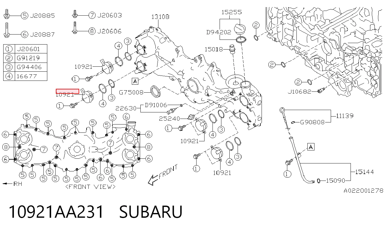 10921AA231 Subaru Válvula eletromagnética de posição (de fases) da árvore distribuidora