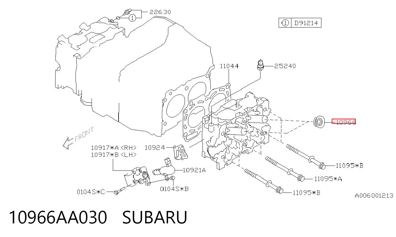 10966AA030 Subaru Vedante anular da cavidade de vela