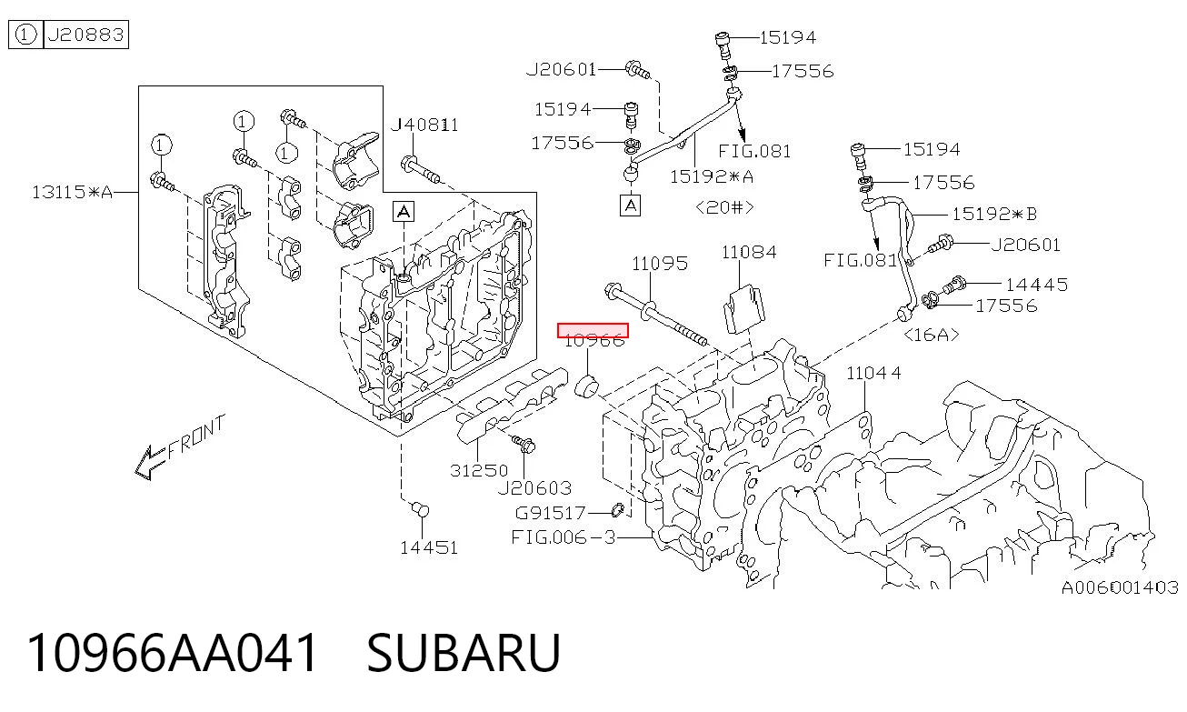10966AA041 Subaru Vedante anular da cavidade de vela