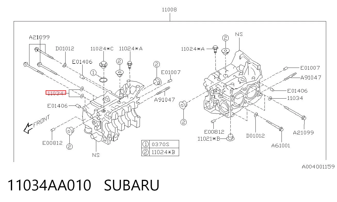 11034AA010 Subaru Arruela de parafuso de cabeça de bloco (CBC)