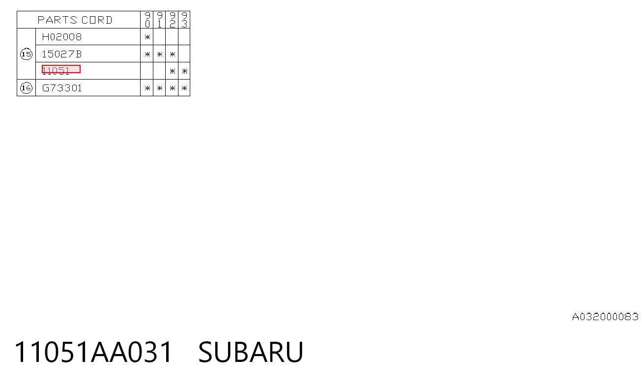 11051AA031 Subaru