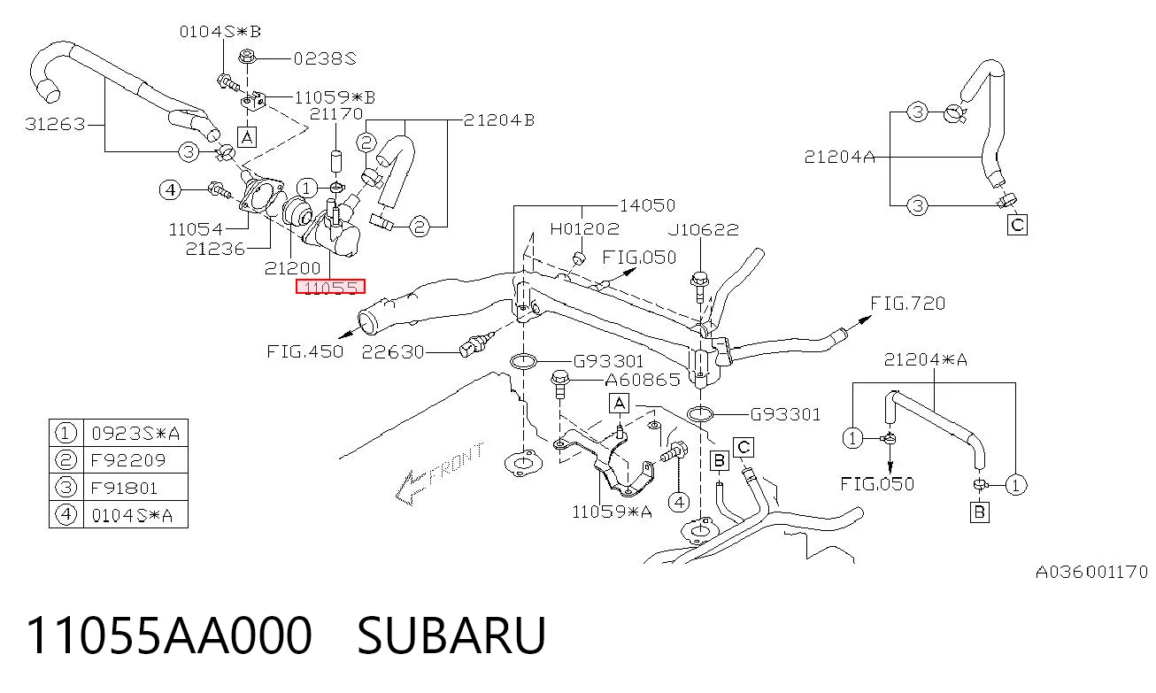 Caixa do termostato Subaru Outback B13, BP ao melhor preço