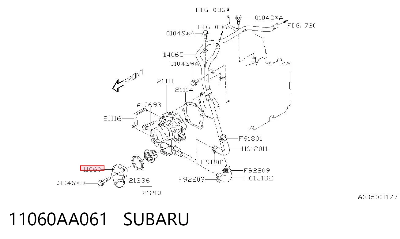 11060AA061 Subaru Tampa do termostato