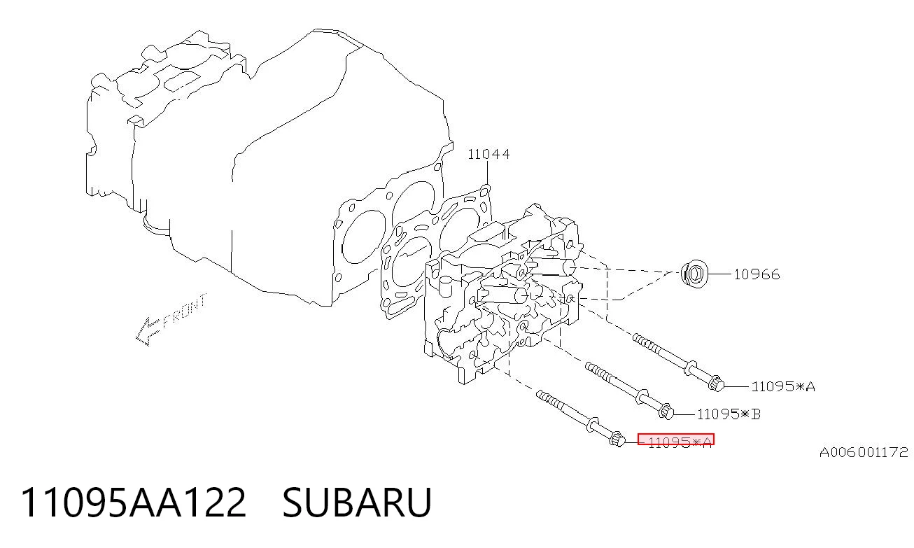 11095AA122 Subaru Parafuso de cabeça de motor (CBC)