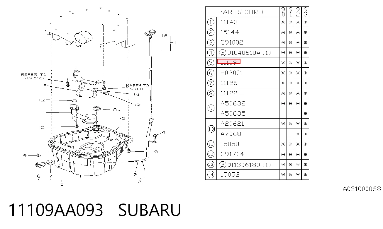 11109AA093 Subaru