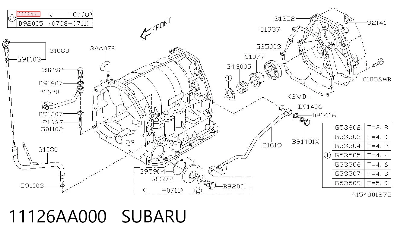 11126AA000 Subaru Vedante de rolha de panela de motor