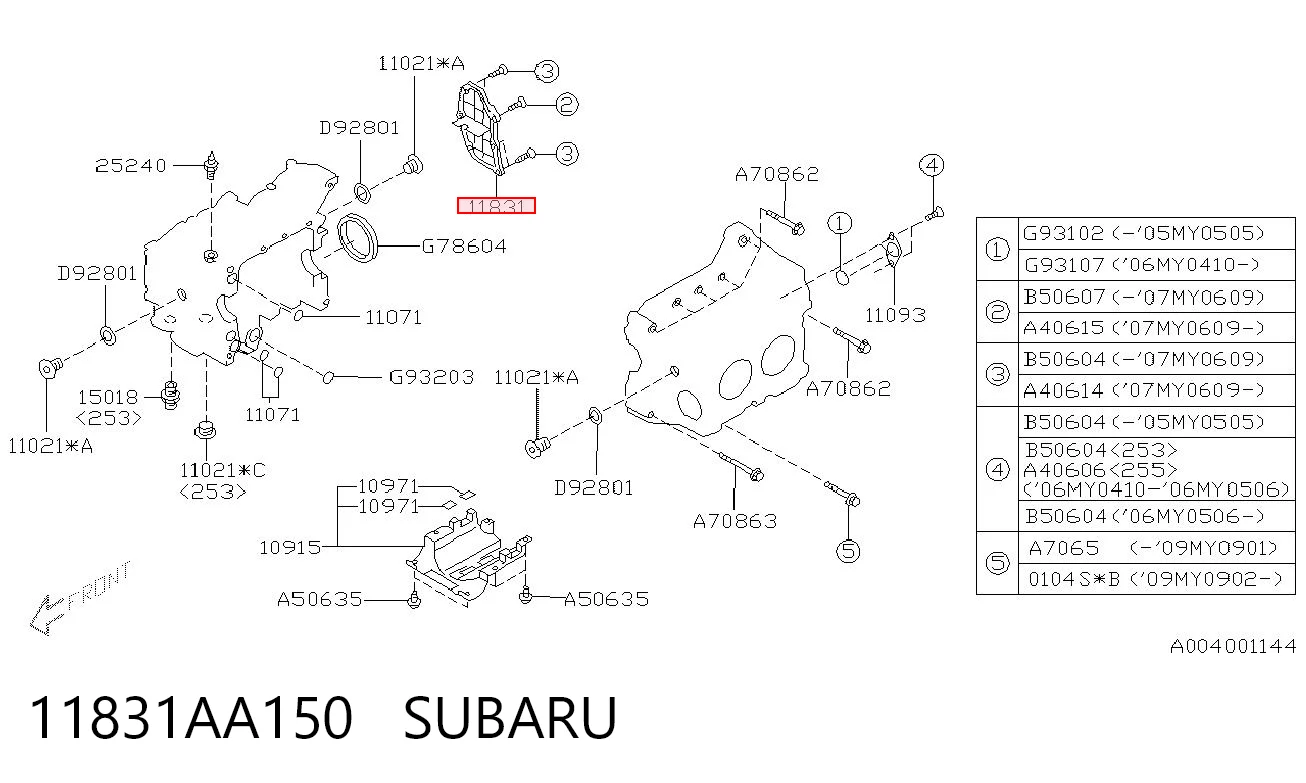 11831AA150 Subaru 
