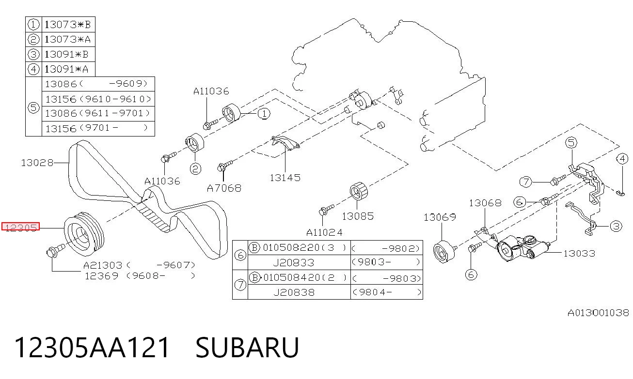 12305AA121 Subaru Polia de cambota