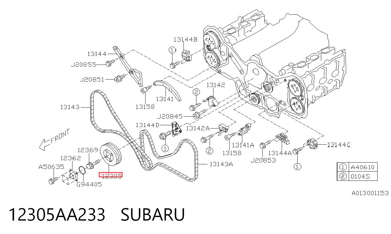 12305AA233 Subaru Polia de cambota