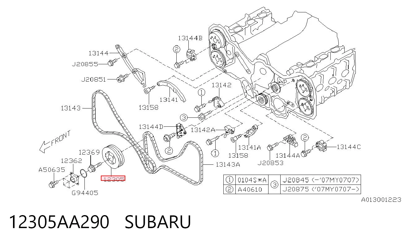 12305AA290 Subaru Polia de cambota