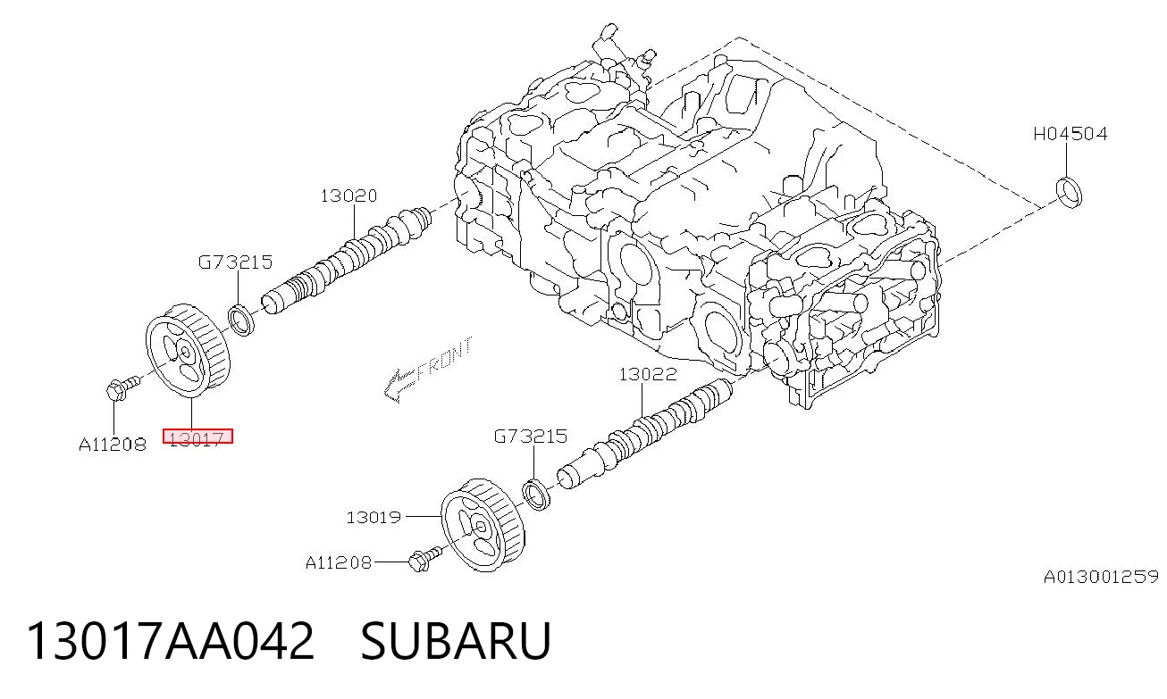 13017AA042 Subaru Engrenagem de cadeia de roda dentada da árvore distribuidora direita de motor