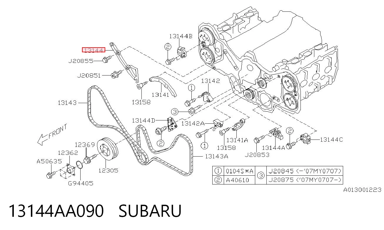 13144AA090 Subaru Amortecedor de cadeia do mecanismo de distribuição de gás, direito