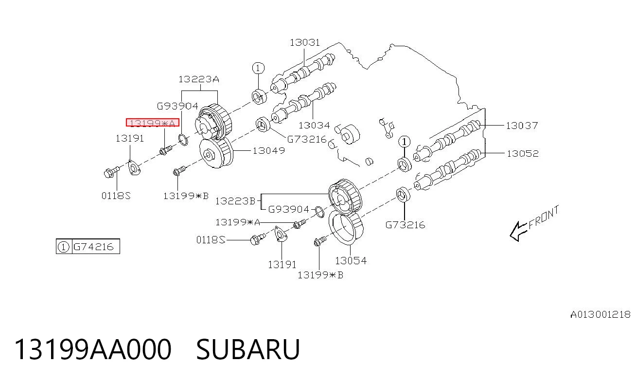 13199AA000 Subaru Parafuso da engrenagem da árvore distribuidora