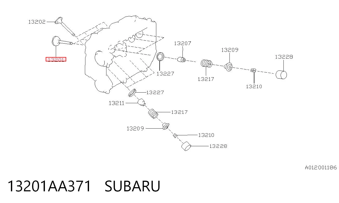 13201AA371 Subaru Válvula de admissão
